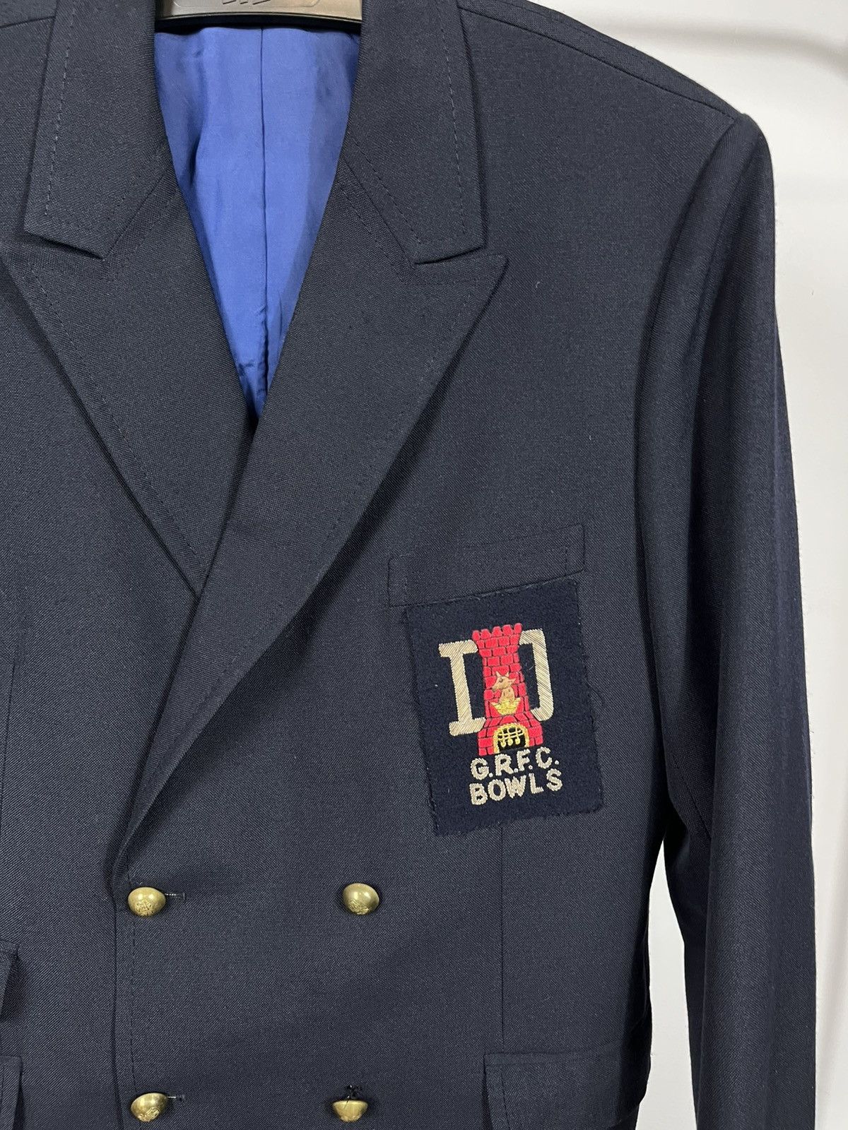 Other Vintage GRFC Bowls Double Breasted Blazer Navy Wool Blend Size 40R - 3 Thumbnail