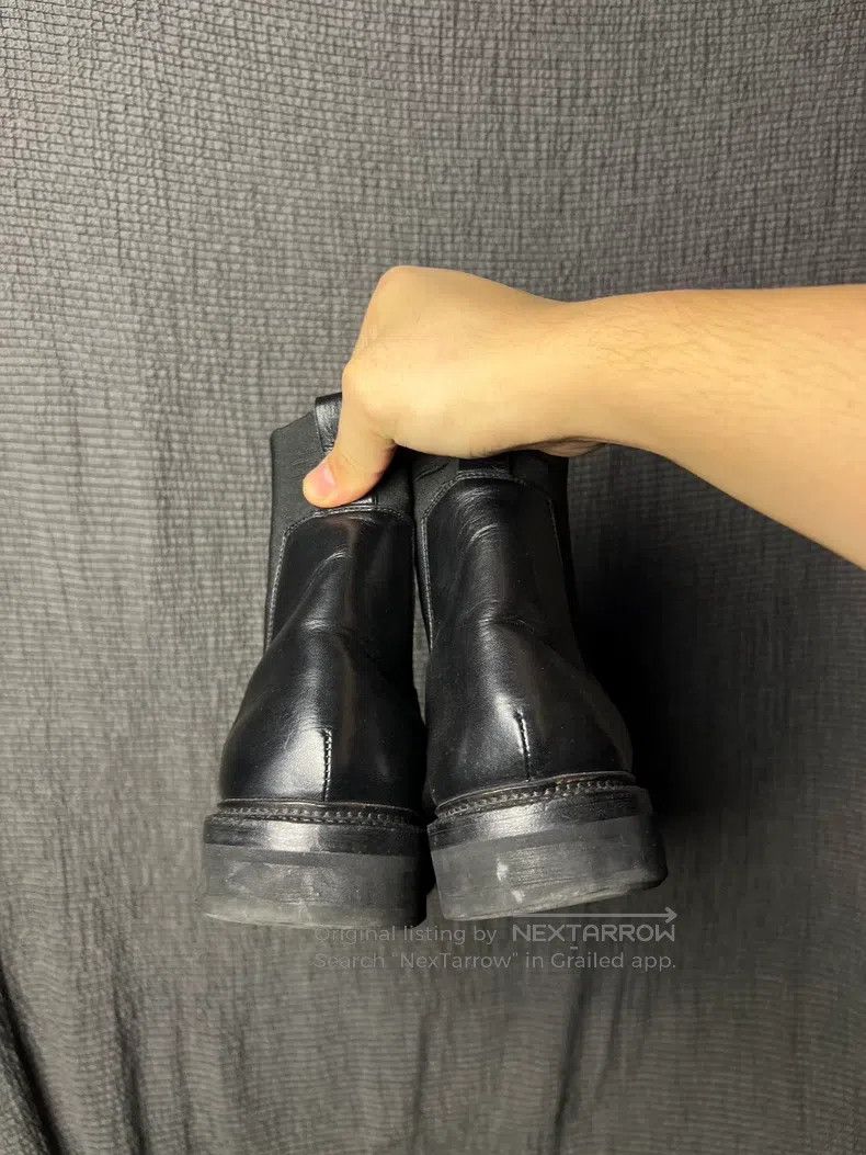 Rick Owens Rick Owens Wooden-soled round-toe cowhide boots Size US 7 / EU 40 - 6 Thumbnail