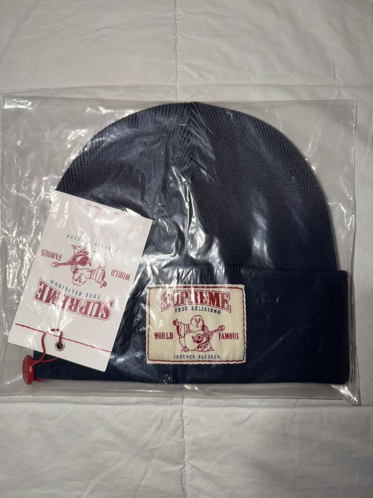 Supreme × True Religion Supreme x True Religion Beanie (FW25) – Navy Size ONE SIZE - 4 Thumbnail