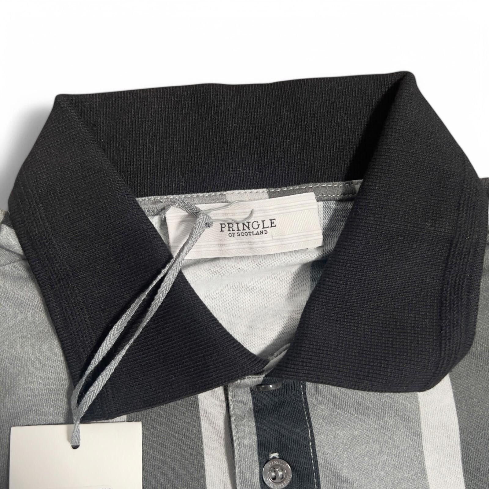 Pringle Of Scotland Pringle of Scotland Deconstructed Stripes Polo Shirt Size M Size US M / EU 48-50 / 2 - 12 Thumbnail