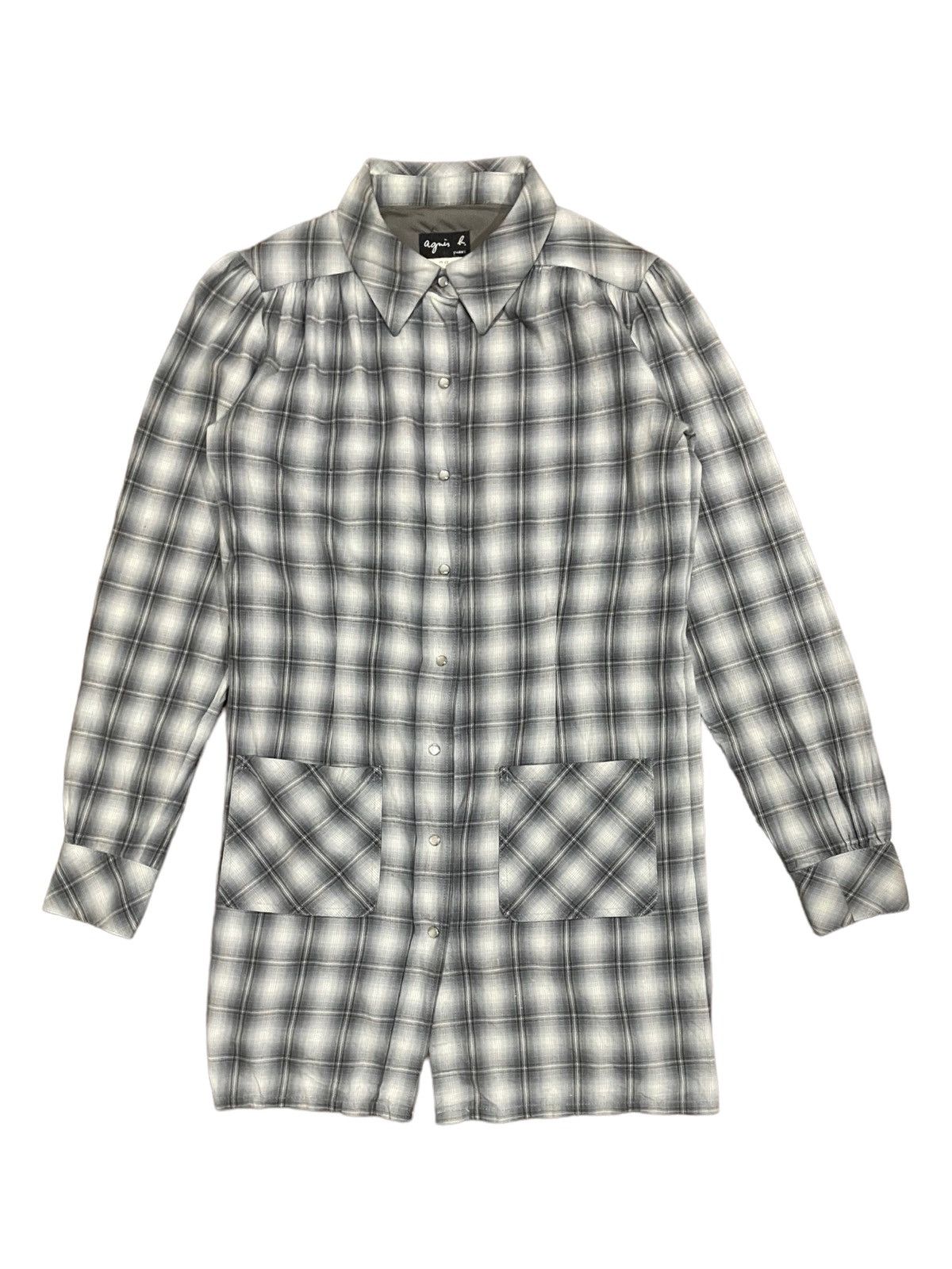 agnes b. Agnes B. Vintage 90s Shadow Plaid Blouse Size M / US 6-8 / IT 42-44 - 12 Thumbnail