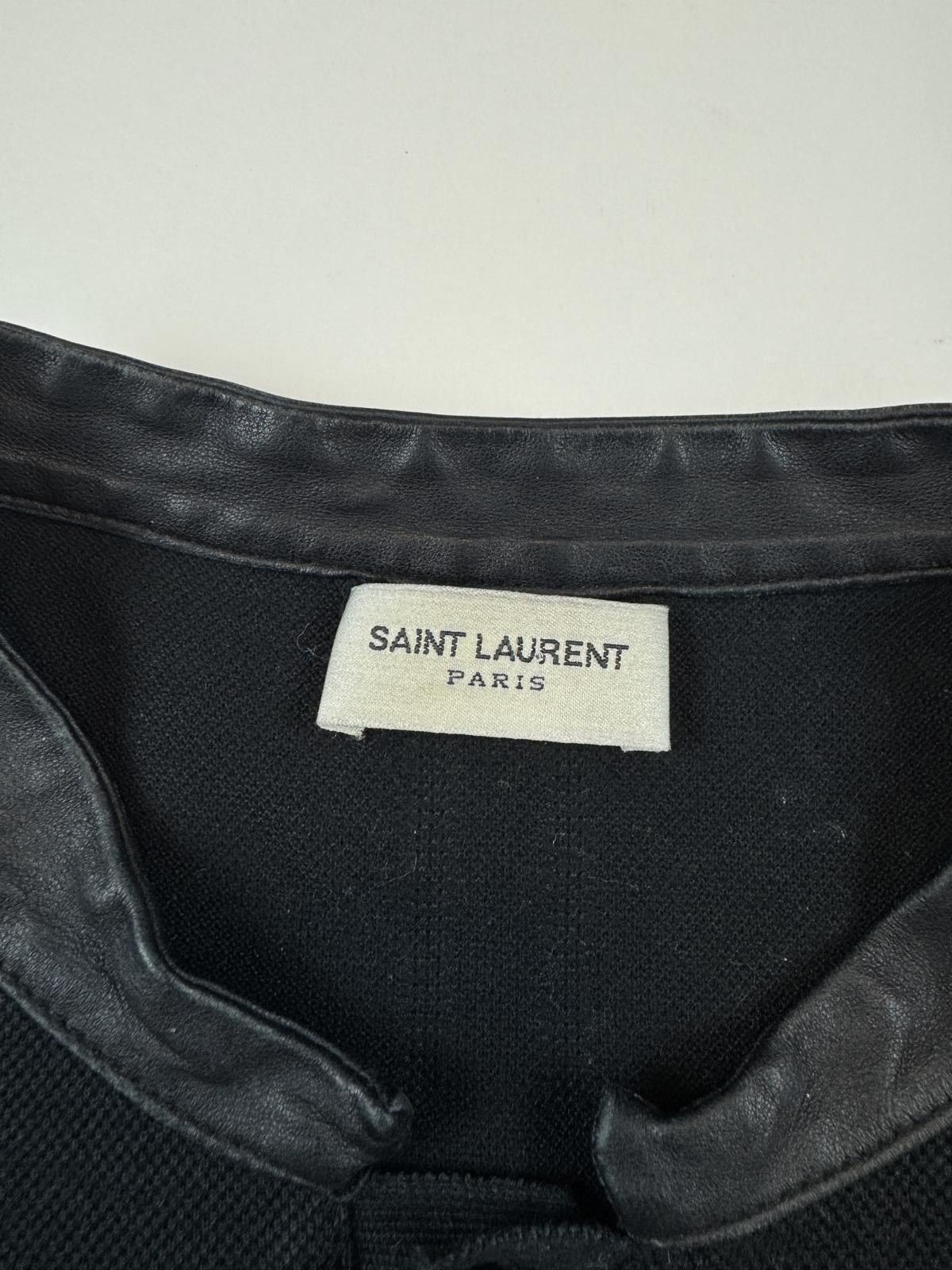 Saint Laurent Paris Saint Laurent 2014 Leather Mandarin Collar Polo Size US L / EU 52-54 / 3 - 4 Thumbnail