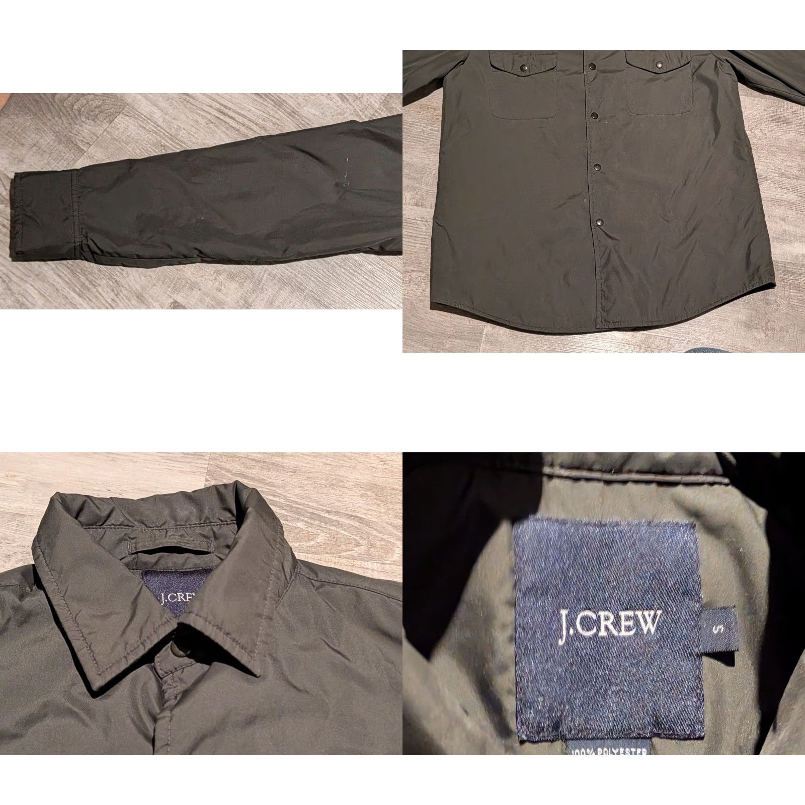 J.Crew VINTAGE J.CREW Jacket Shacket Slim Olefin Filled Thinsulate Crew Mens Small Snap Button Green 90s Y2K Outdoor Army Casual Size US S / EU 44-46 / 1 - 8 Thumbnail