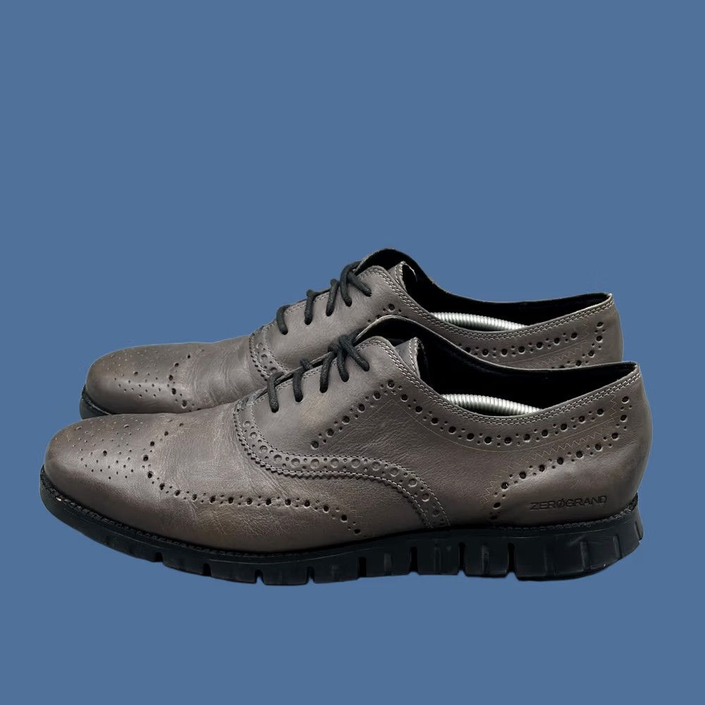 Cole Haan Cole Haan ZeroGrand Mens Size 13 M Gray Leather Wingtip Oxford Sneaker C30720 Size US 13 / EU 46 - 1 Thumbnail