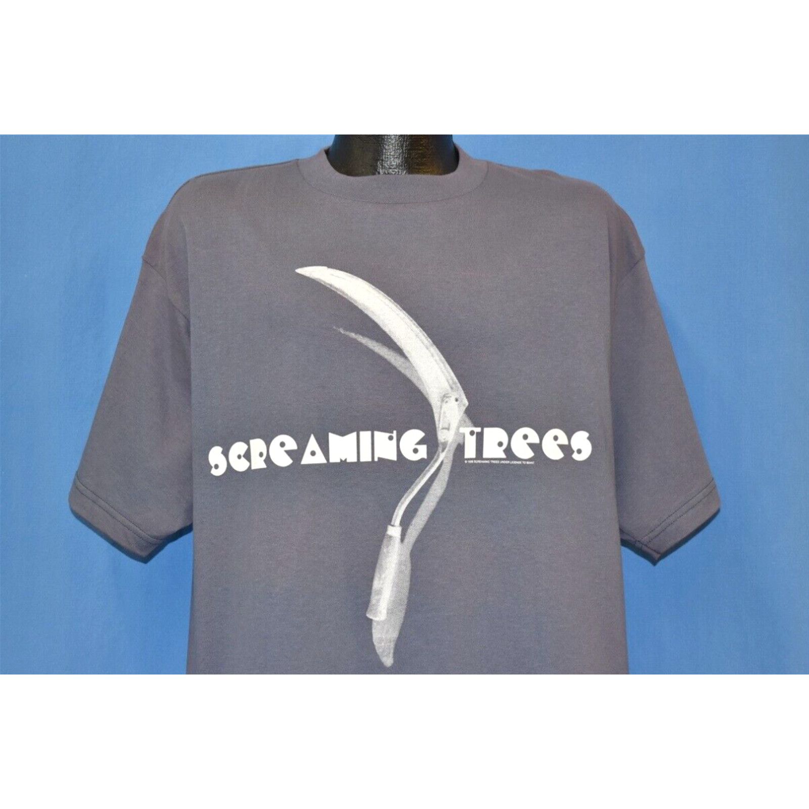 image of VTG 90's Screaming Trees Dust 1996 Rock Scythe Logo Promo Giant Tultex T-Shirt XL in White, Men's