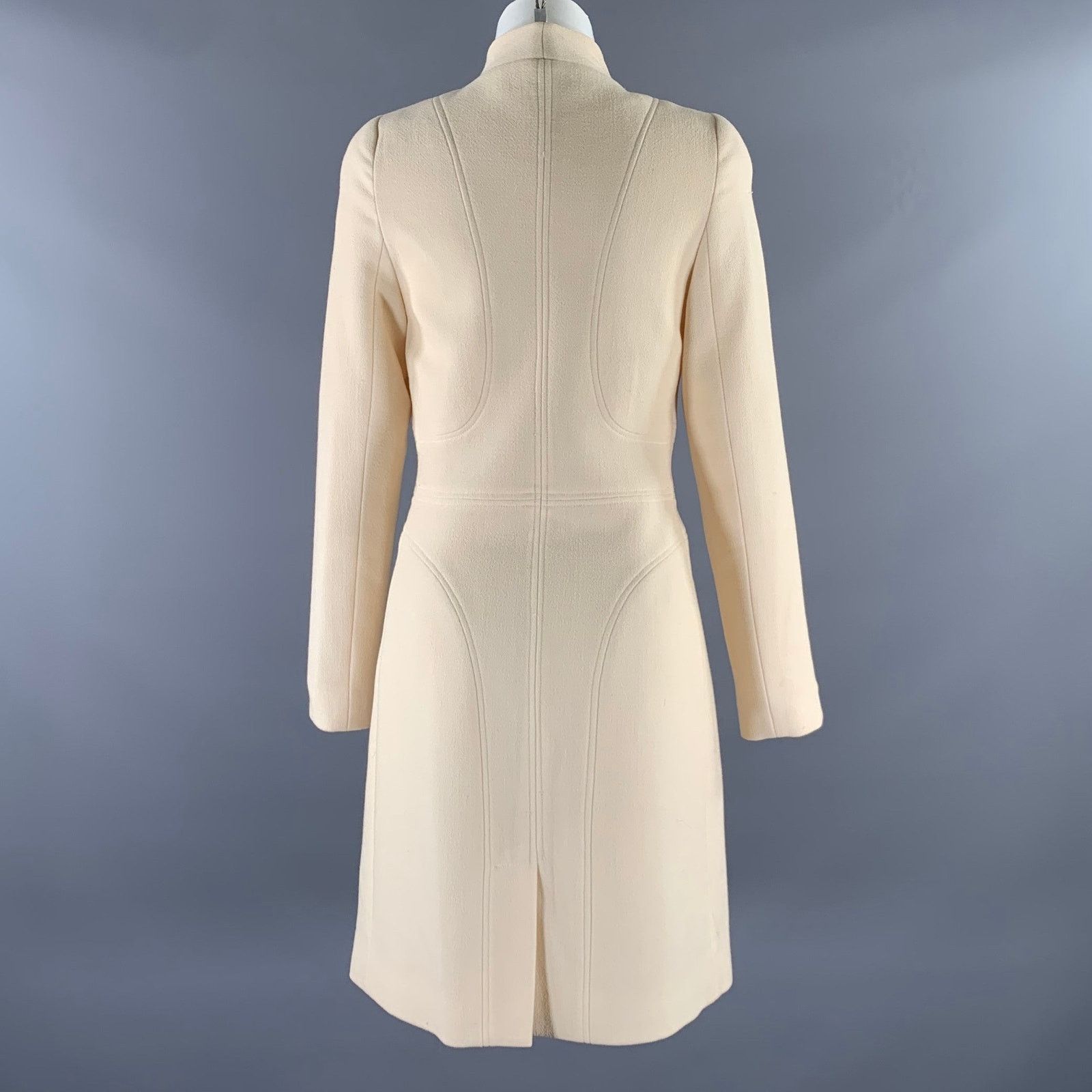 Other AZADEH Size M Cream Black Silk Blend Coat Size M / US 6-8 / IT 42-44 - 4 Thumbnail