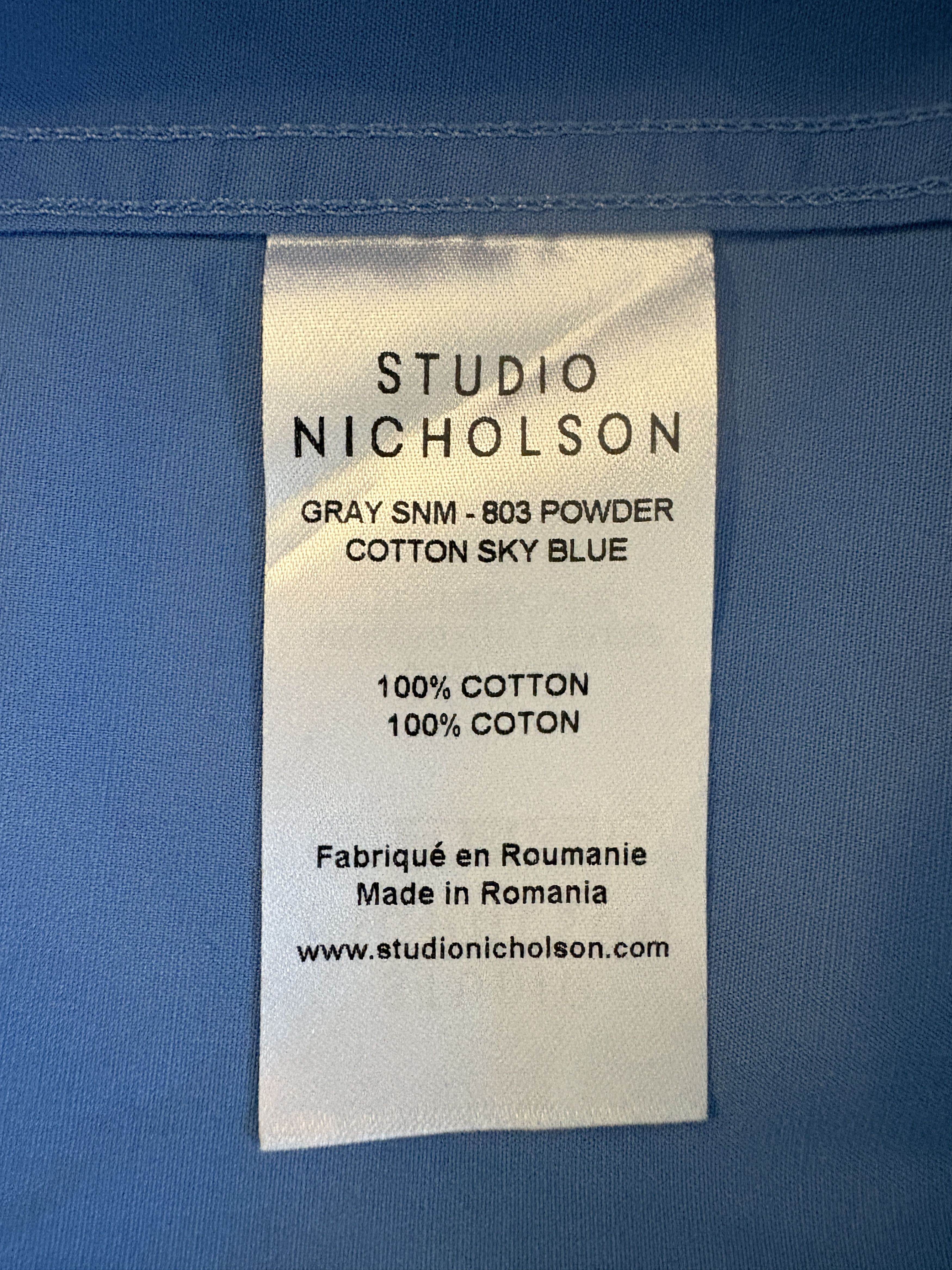 Studio Nicholson Powder Cotton Shirts (Sky Blue) Size US L / EU 52-54 / 3 - 6 Thumbnail