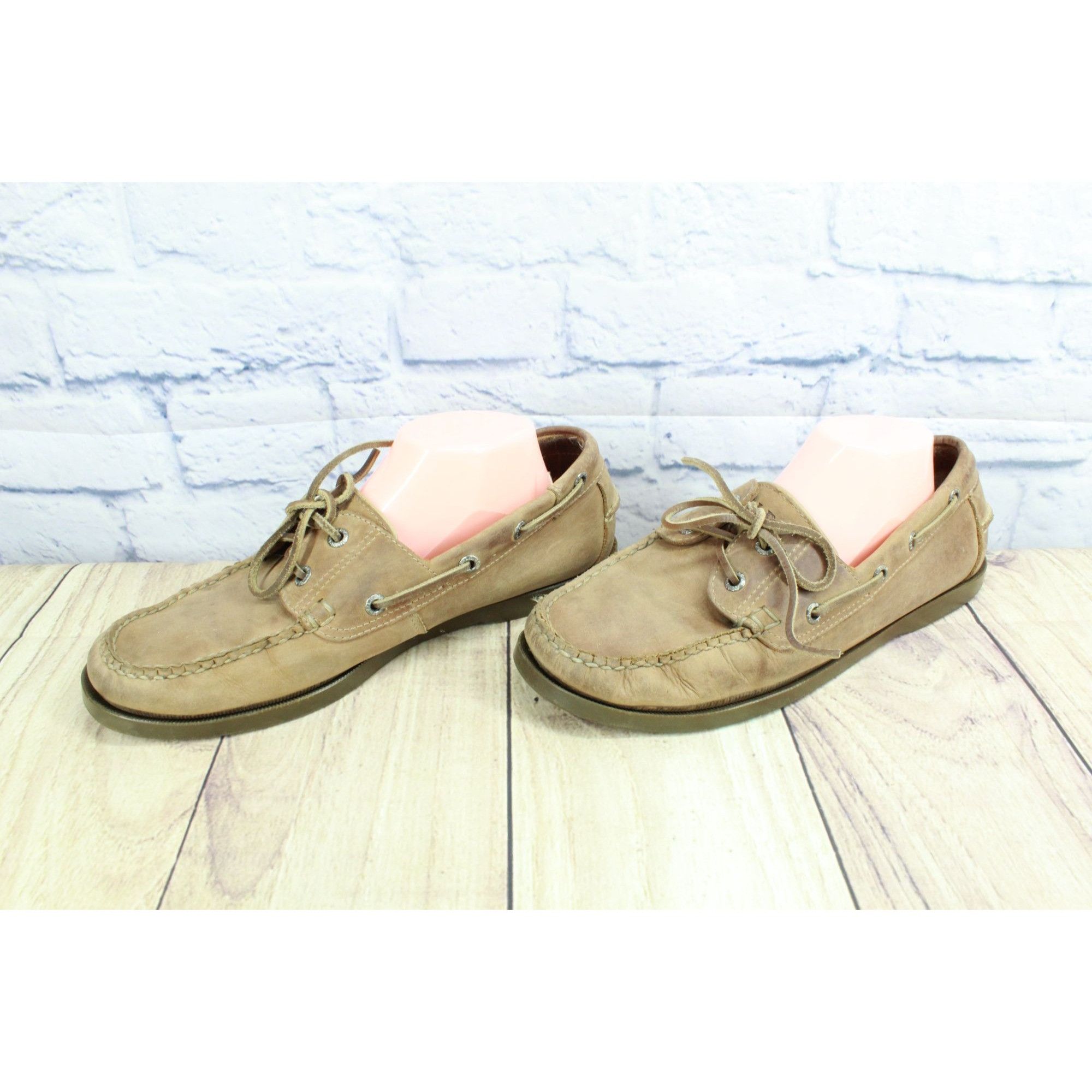 L.L. Bean LL Bean Casco Bay Men's Leather Slip On Moccasin Boat Shoes Size US 10 / EU 43 - 2 Thumbnail