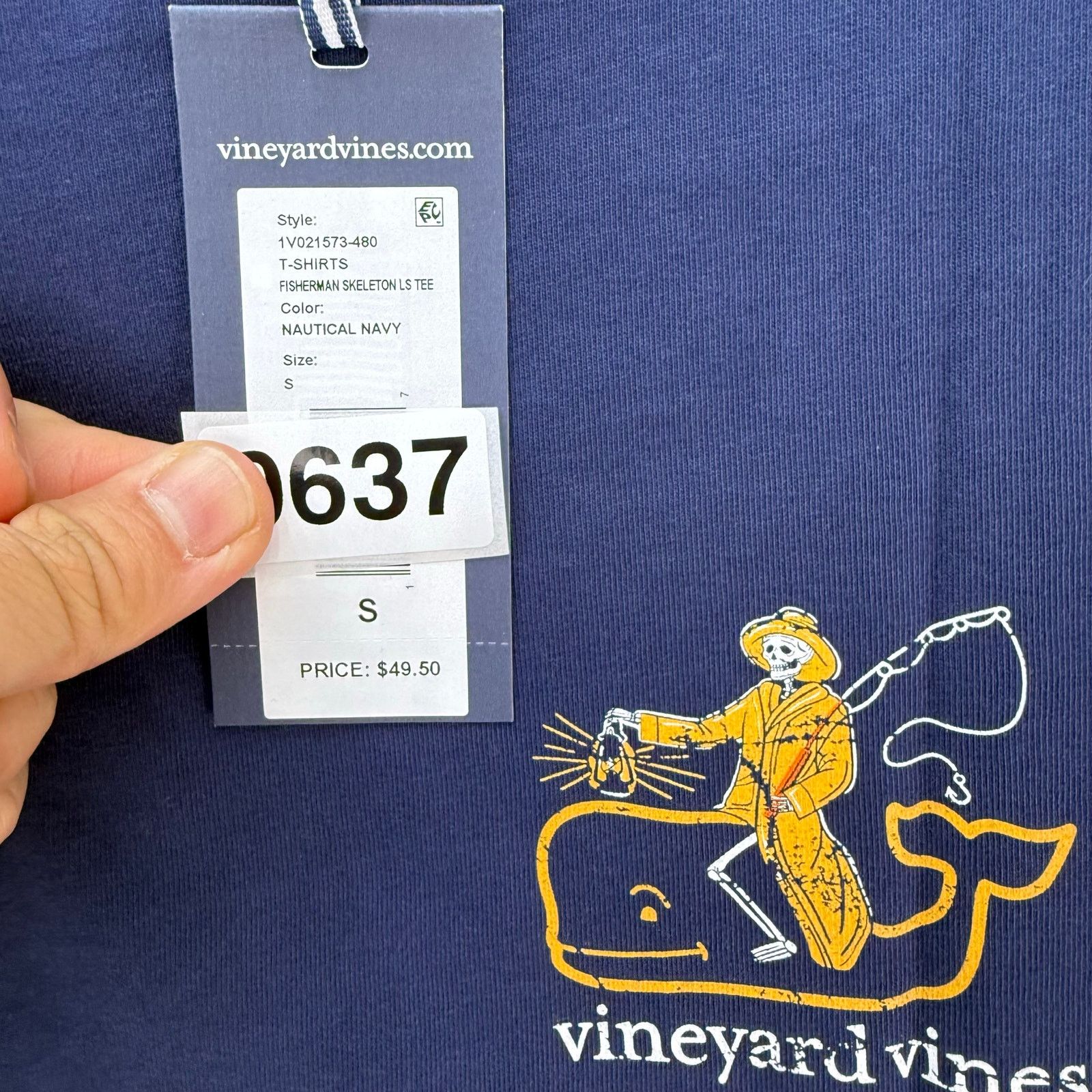 Vineyard Vines VINEYARD VINES MEN'S SMALL NAUTICAL NAVY FISHERMAN SKELETON Size US S / EU 44-46 / 1 - 7 Thumbnail