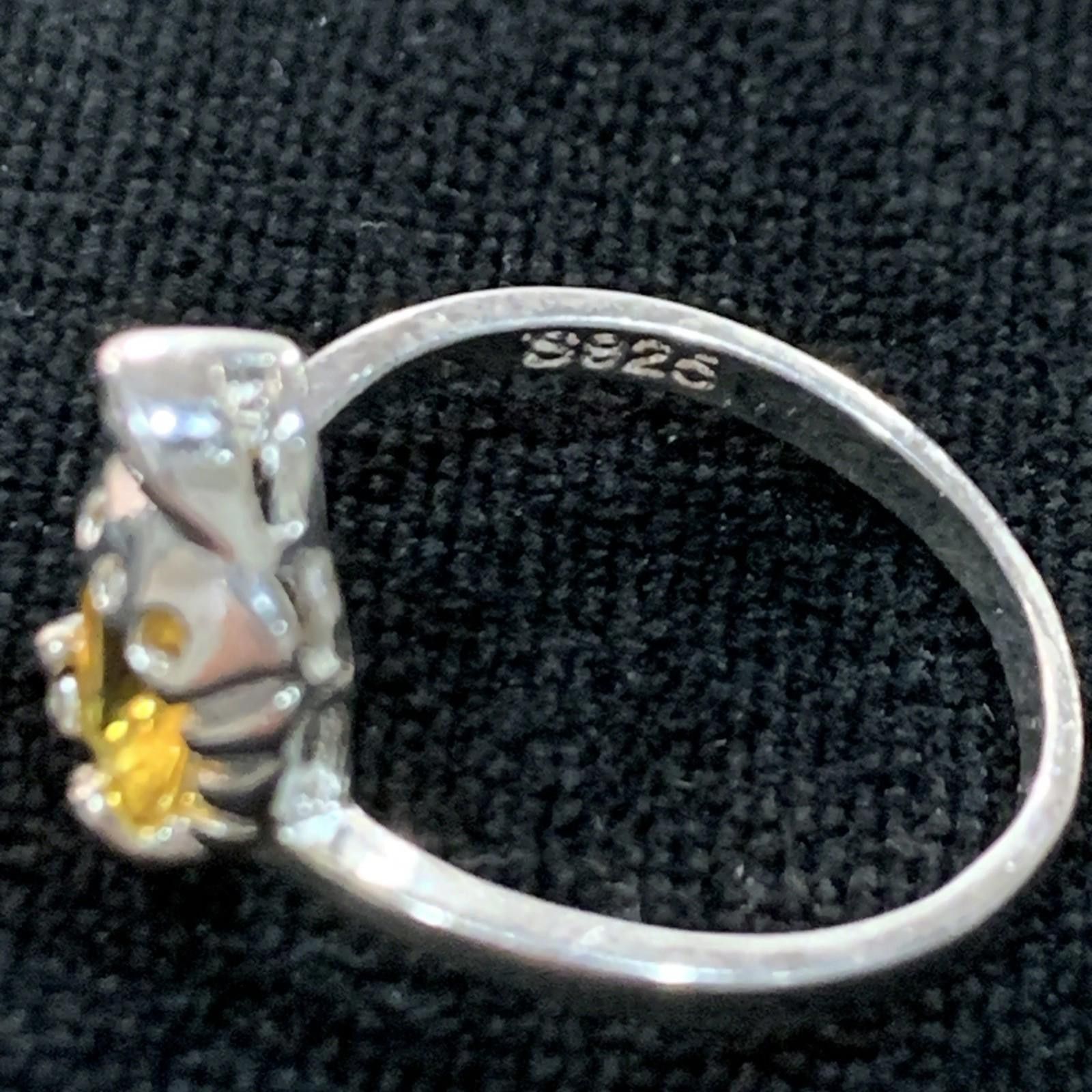 The Unbranded Brand Boho Silver 925 and Yellow Citrine Gemstone Ring 1c+ Size ONE SIZE - 5 Thumbnail