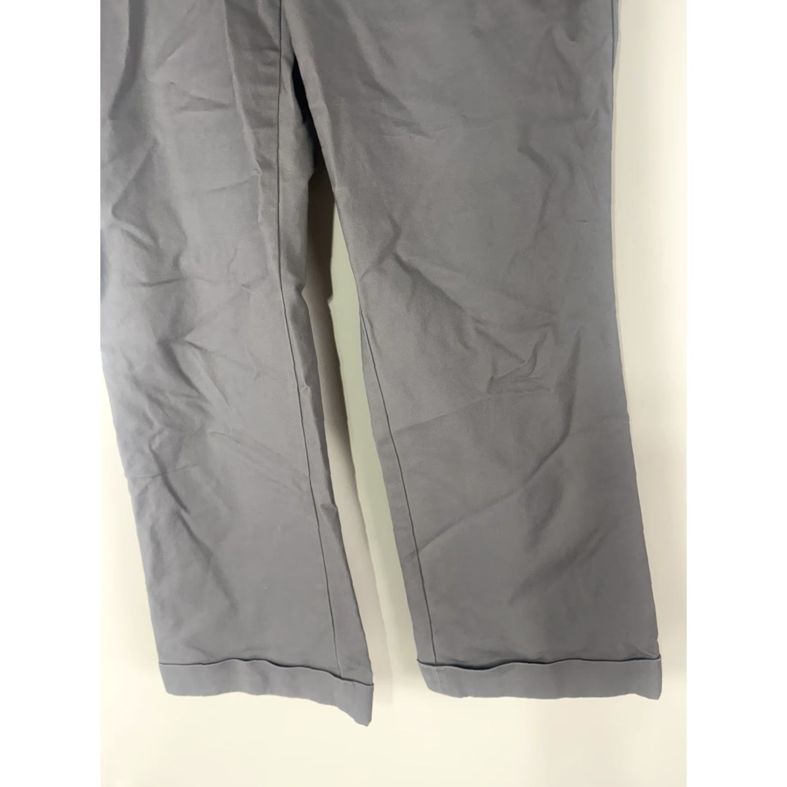 Banana Republic Banana Republic Women's Wide Leg Cuffed Dress Pants Size 8P Gray Cotton Spandex Business Casual Size 30" / US 8 / IT 44 - 3 Thumbnail
