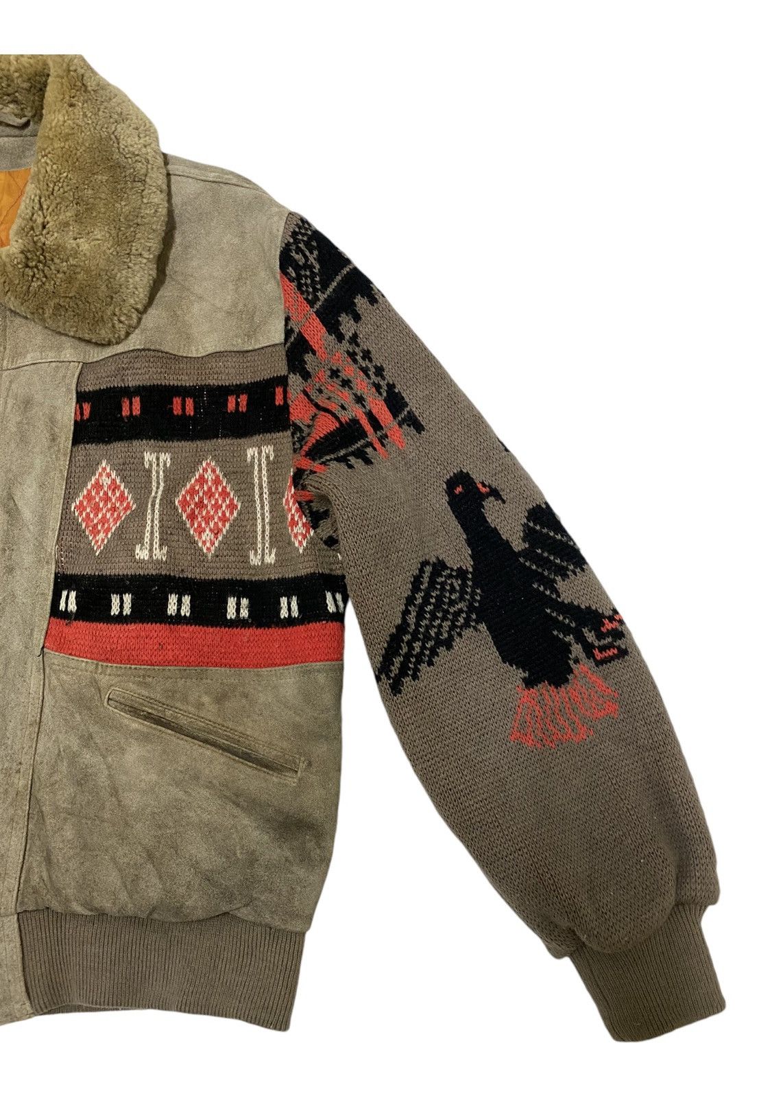 Aztech Mountain 🔥 Rare Coup D’etat Hybrid Wool Leather Sherling Bomber (C3) Size US L / EU 52-54 / 3 - 3 Thumbnail