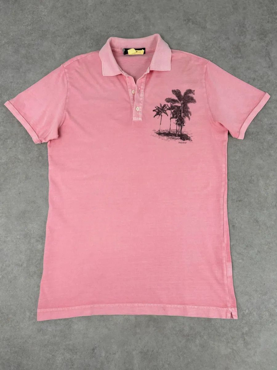 Dsquared2 2011 Dsquared2 Pink Cotton Palm Tree Embroidered Polo Size US S / EU 44-46 / 1 - 1 Thumbnail