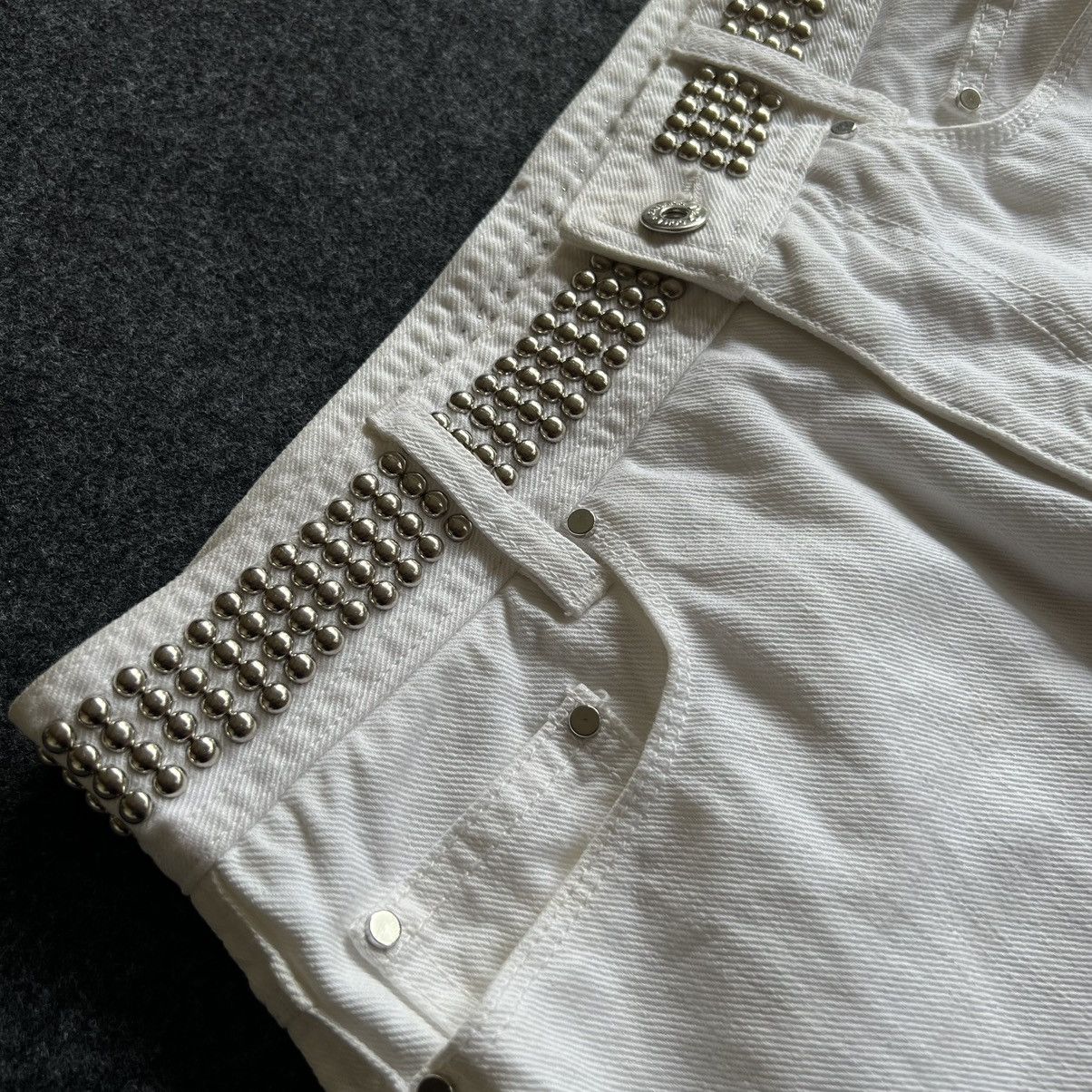 Dolce & Gabbana D&G Audacious Studded White Jeans 2000s Size US 29 - 3 Thumbnail