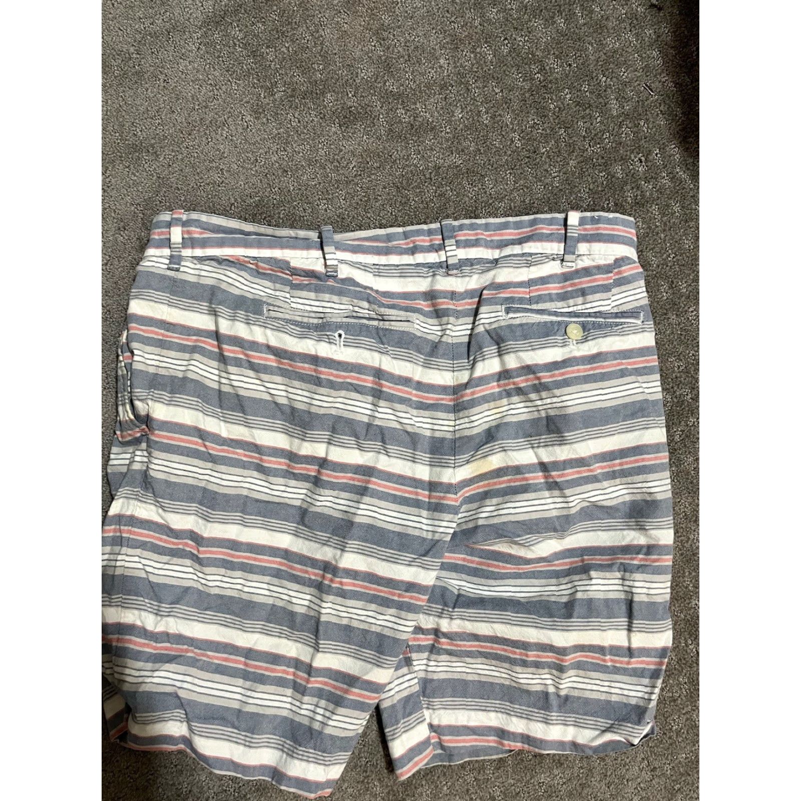 Express EXPRESS Multicolor Striped Chino Shorts Men 32 Regular Fit 8.5" Inseam Casual Size US 32 / EU 48 - 2 Thumbnail