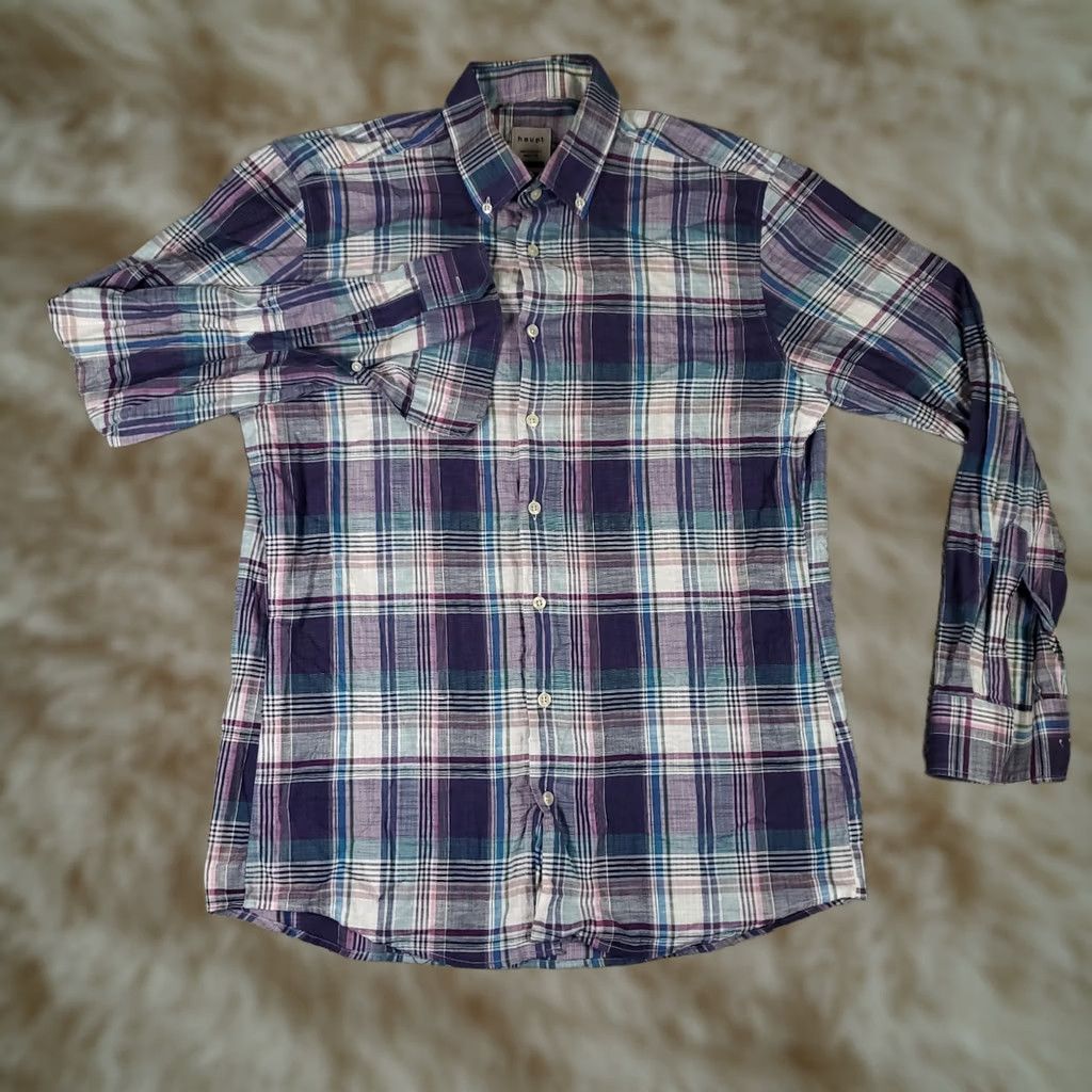 Vintage Haupt Shirt Mens Medium Blue Plaid Button-Up Long Sleeve Shirt Mens Blue Plaid Button-Up Long Sleeve Haupt Shirt Regular fit Button-Down Collar - Size US M / EU 48-50 / 2 - 1 Thumbnail
