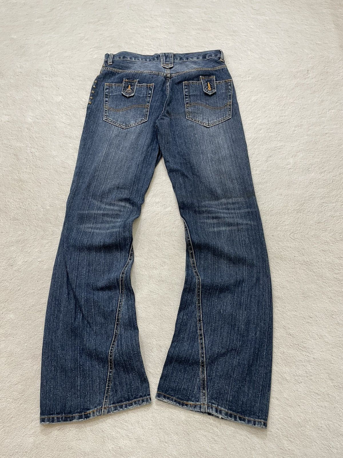 Hysteric Glamour 2000s Hysteric Flare Raw Denim Studed Bootcut Jeans Y2K Size US 31 - 7 Thumbnail