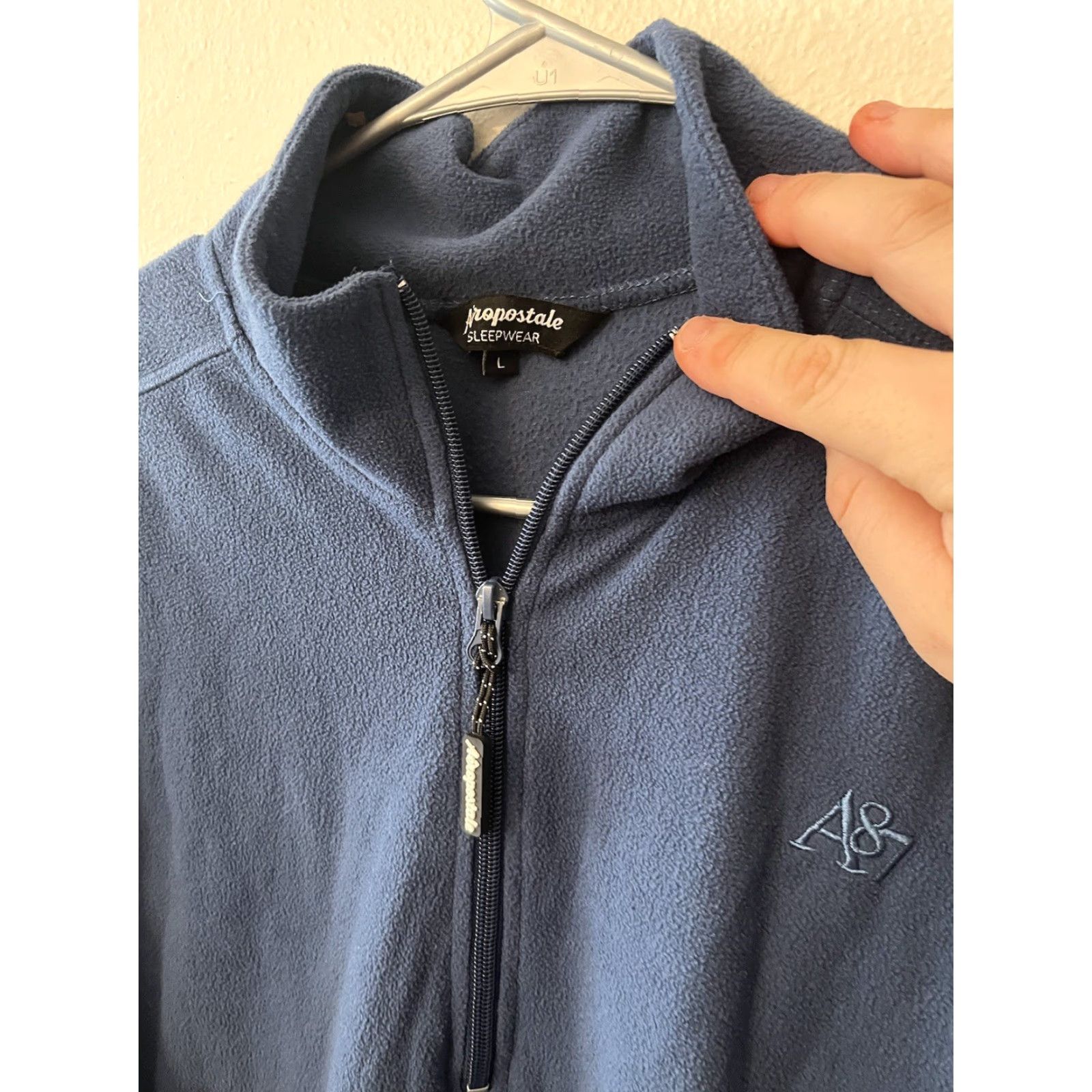 Aeropostale Aeropostale A87 Blue 1/4 Zip Fleece Pullover Sweatshirt Men's L Mock Neck Size US L / EU 52-54 / 3 - 2 Thumbnail