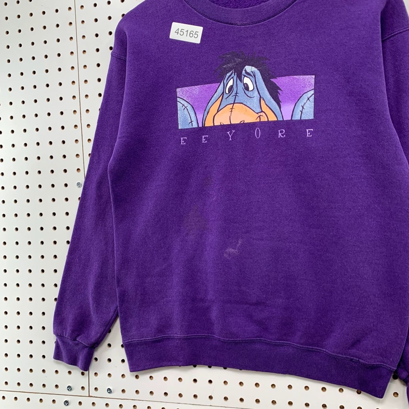 Disney VINTAGE Disney Eeyore Sweatshirt Womens Small Purple Distressed Fleece Crewneck Size S / US 4 / IT 40 - 3 Thumbnail
