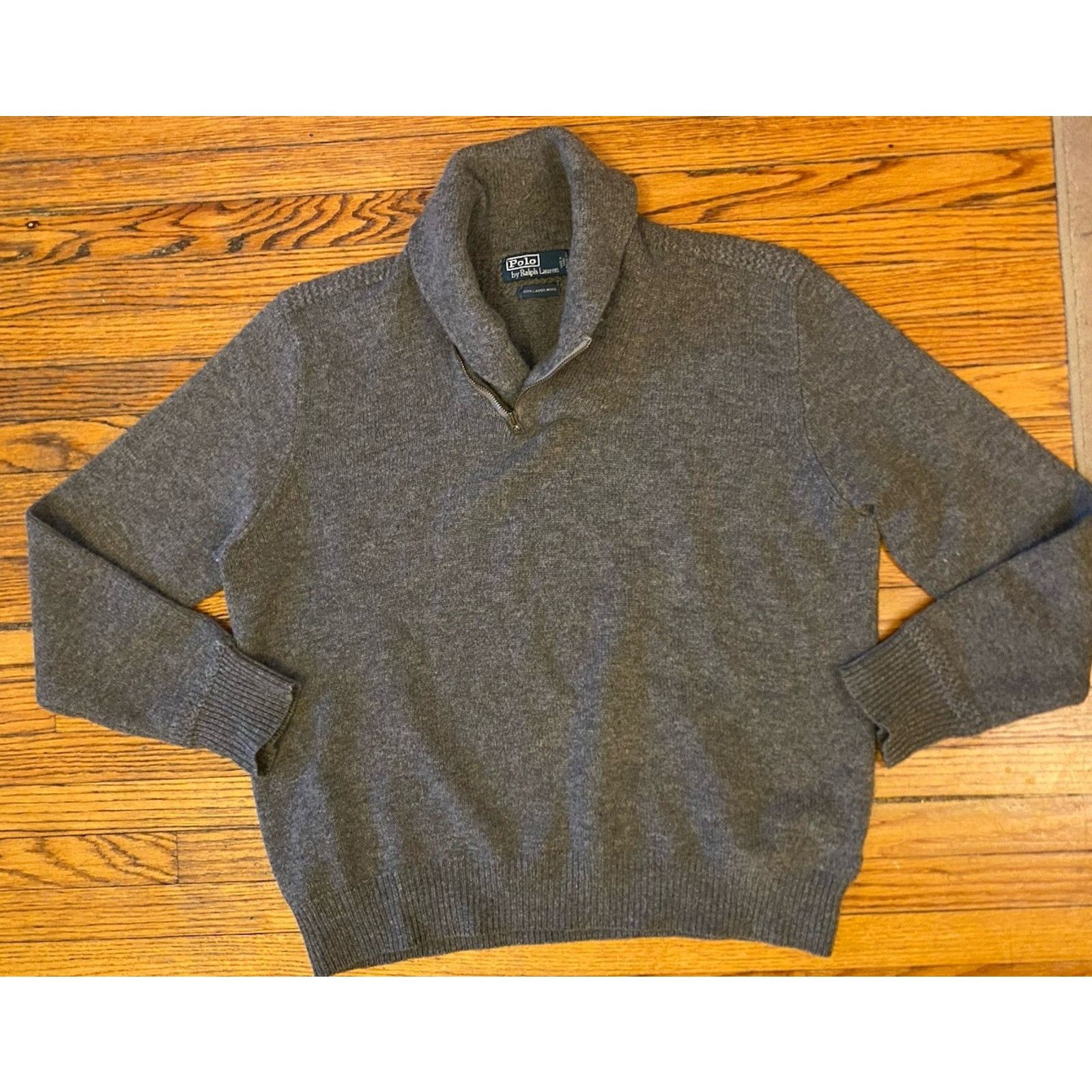 Polo Ralph Lauren gray quarter-zip sweater wool Men’s XXL
