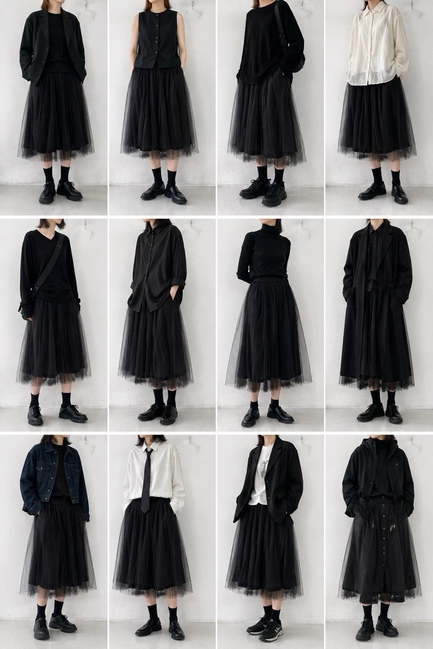 Comme des Garcons COMME des GARCONS Nylon Layered Tulle sheer Pleated Skirt Size 27" / US 4 / IT 40 - 5 Thumbnail