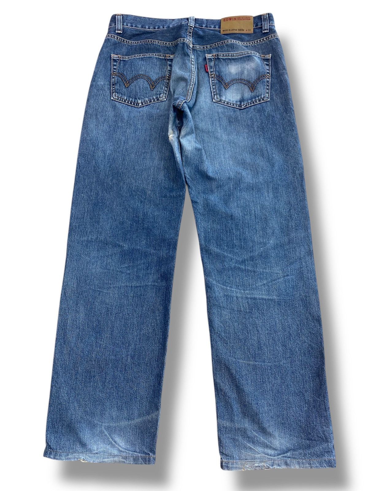 Edwin Edwin 503 Premium Faded Wash Style Loose Jeans Size US 32 / EU 48 - 3 Thumbnail