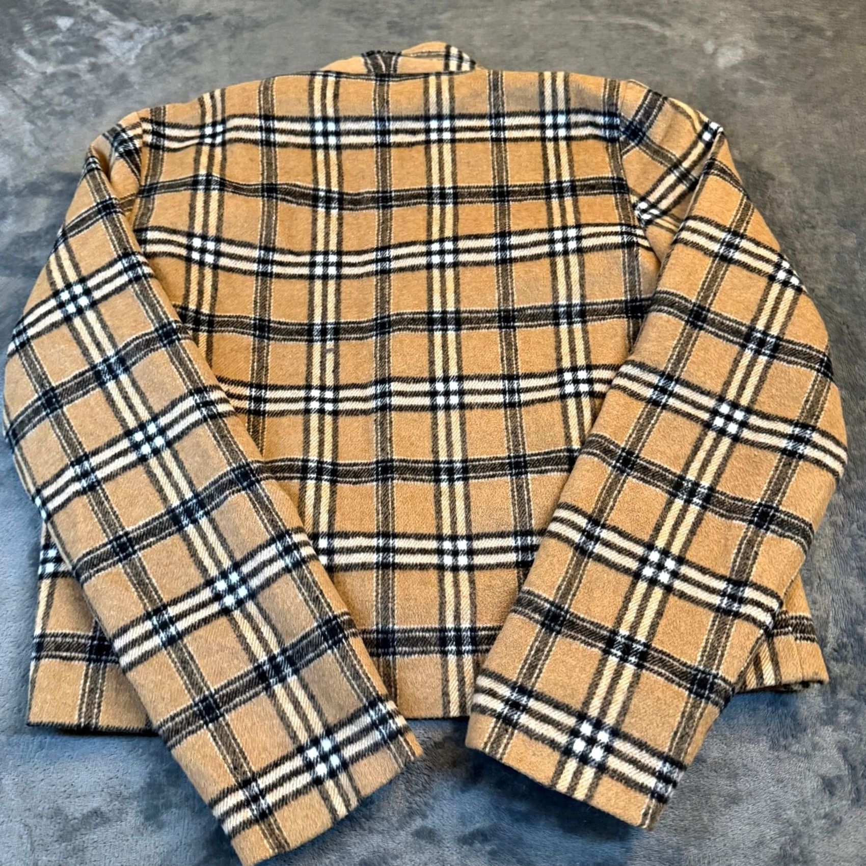 Shein SHEIN Plaid Open Front Blazer Jacket Womens XL Tan Brown Lightweight Lined Collared Casual Office Check Vintage: No Size XL / US 12-14 / IT 48-50 - 4 Thumbnail