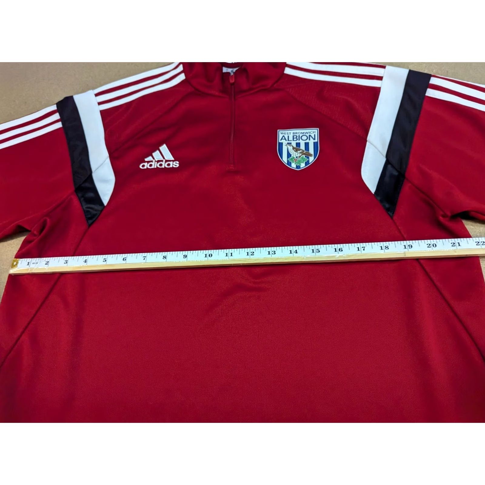 Adidas adidas West Bromwich Albion Training Top 1/4 Zip Football Long Sleeve L Red Mens Shirt Jersey 2014-2015 100% Polyester Size US L / EU 52-54 / 3 - 6 Thumbnail