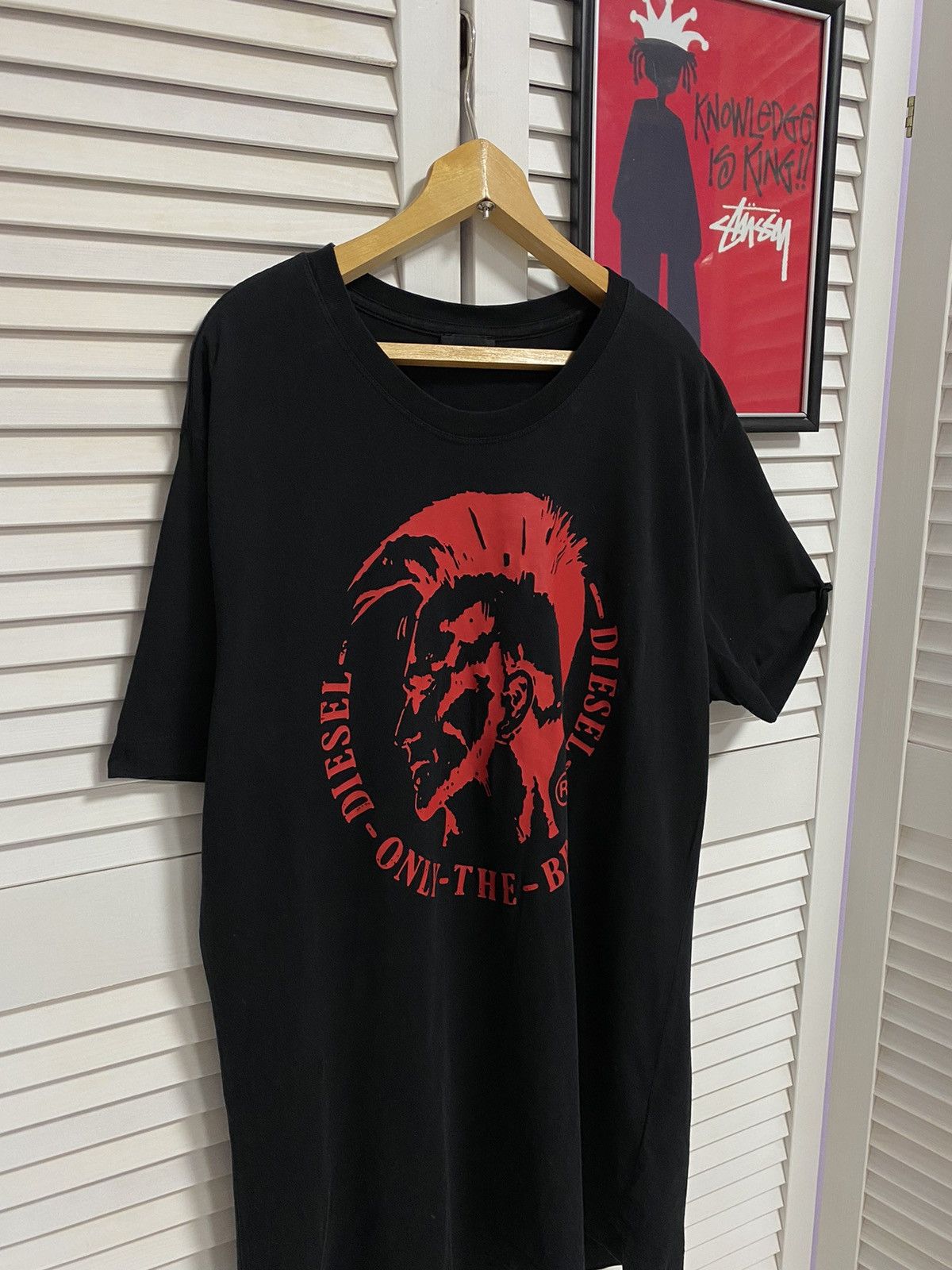 Diesel × Vintage T-Shirt Tee DIESEL AvantGarde Big Red Logo Skull Size US XL / EU 56 / 4 - 3 Thumbnail