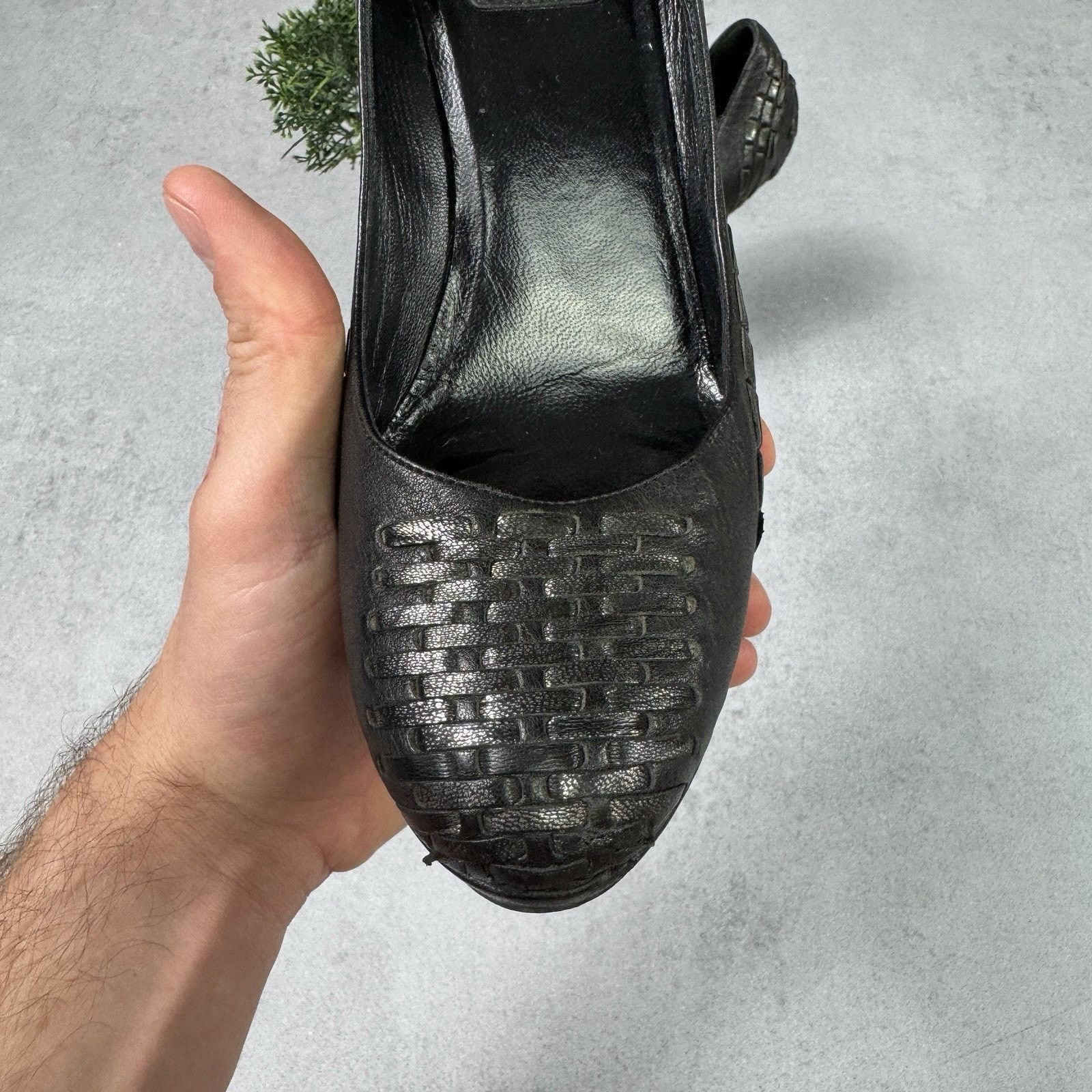 Dior CHRISTIAN DIOR Braided Leather Platform Pumps Black size 39 Size US 9 / IT 39 - 4 Thumbnail