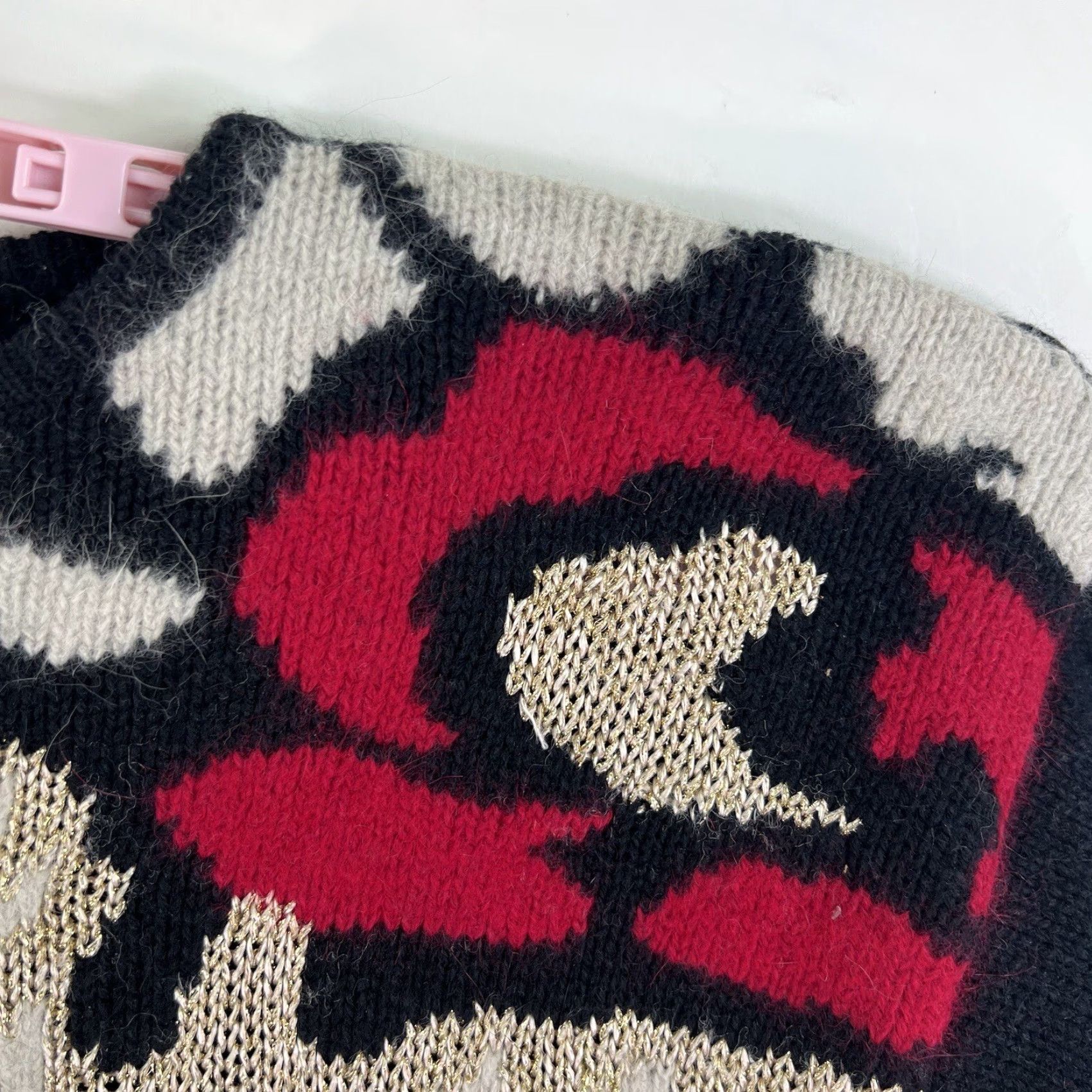 Vintage Vintage Malina Wong Wool Blend Poinsettia Floral Sweater Women's Size M Black Size M / US 6-8 / IT 42-44 - 3 Thumbnail