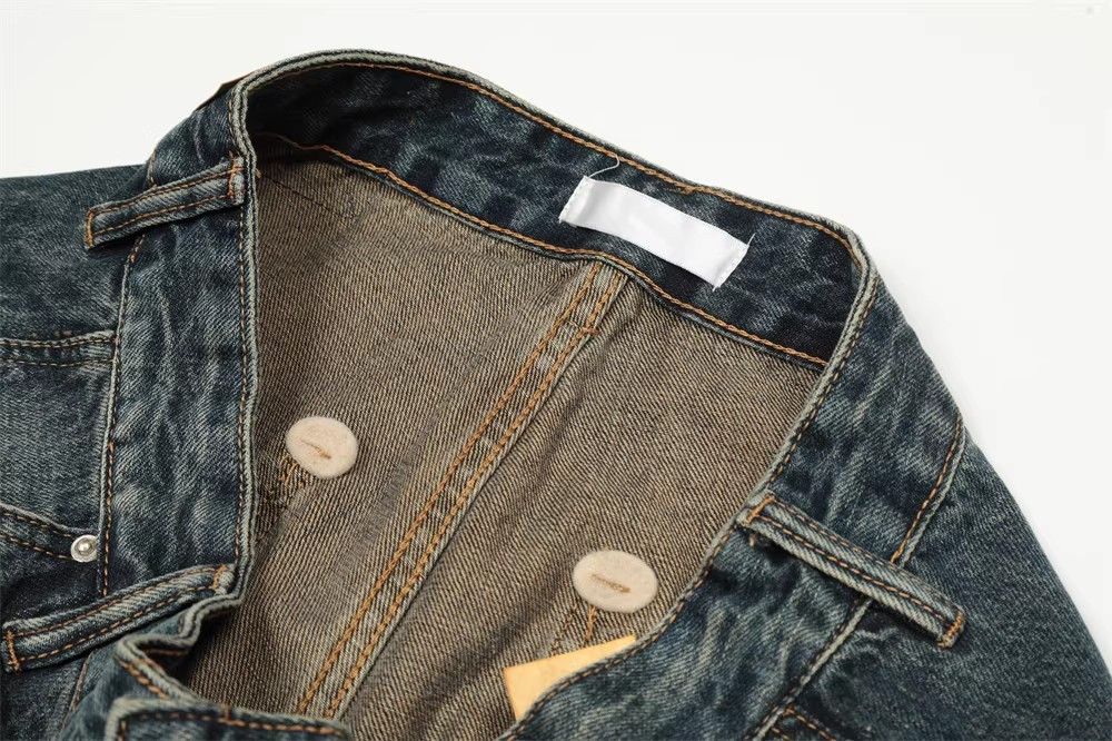 Japanese Brand × Jean Washed distressed American high street loose straight jeans Size US 34 / EU 50 - 4 Thumbnail
