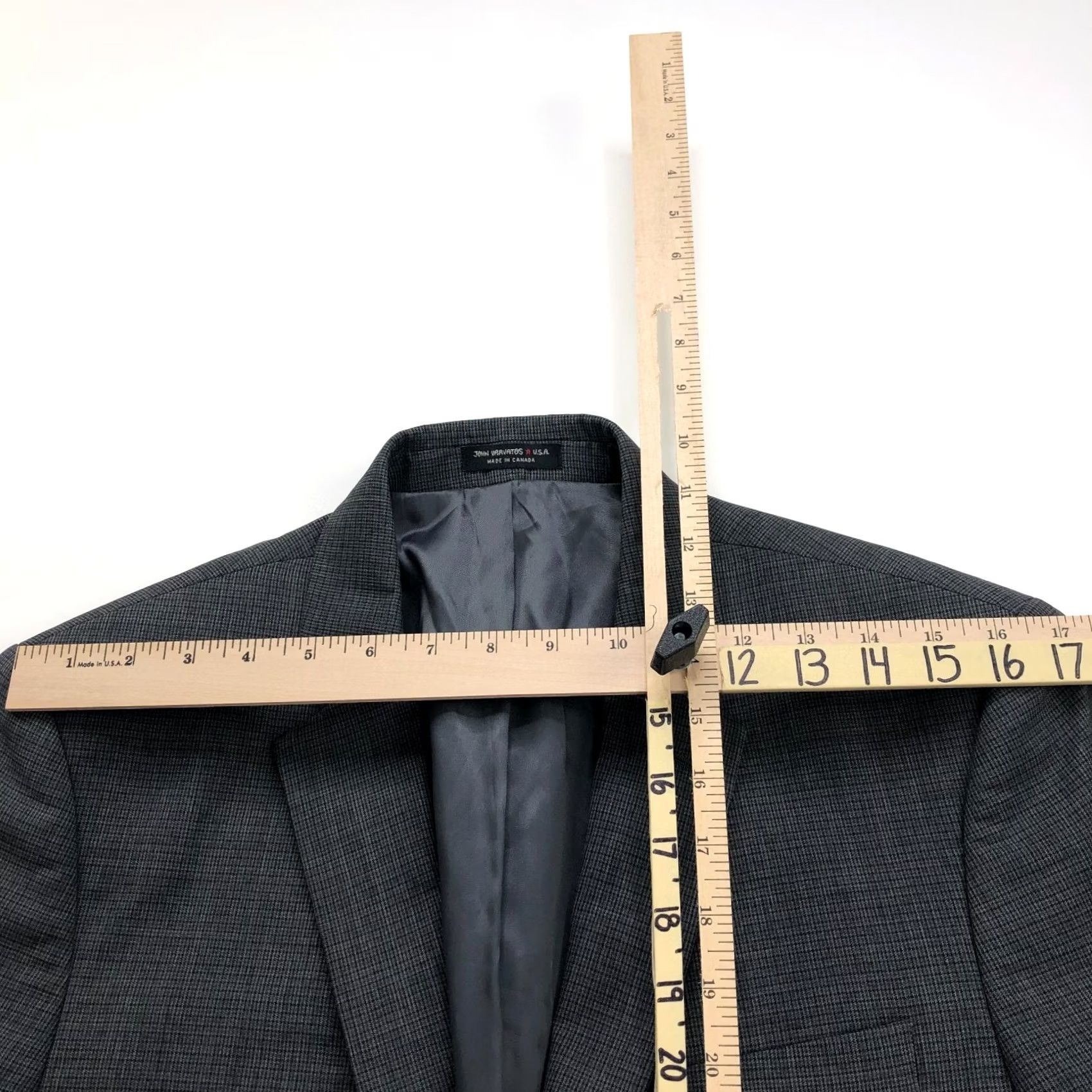 John Varvatos John Varvatos U.S.A. Sport Coat Jacket Gray Men's Wool 40 Regular Notch Lapel Double-Vented 2-Button Front Dry Clean Only Suit Coat Size 40R - 5 Thumbnail