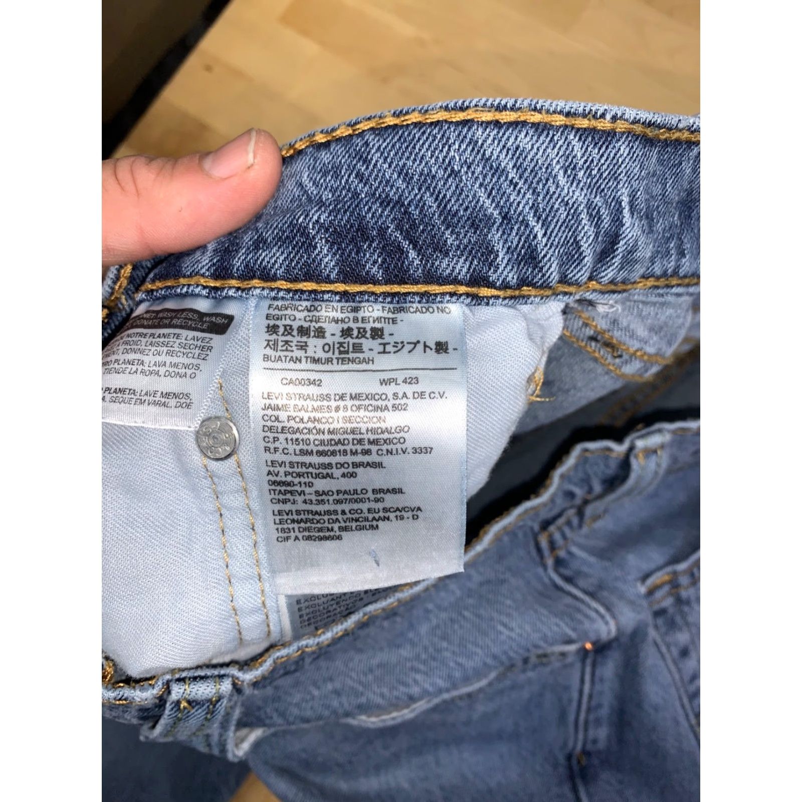Levi's Levi's 502 Jeans Slim Straight Denim 33x30 Blue Light Wash Men Regular Vintage: No - 5-Pocket Design Size US 33 - 3 Thumbnail