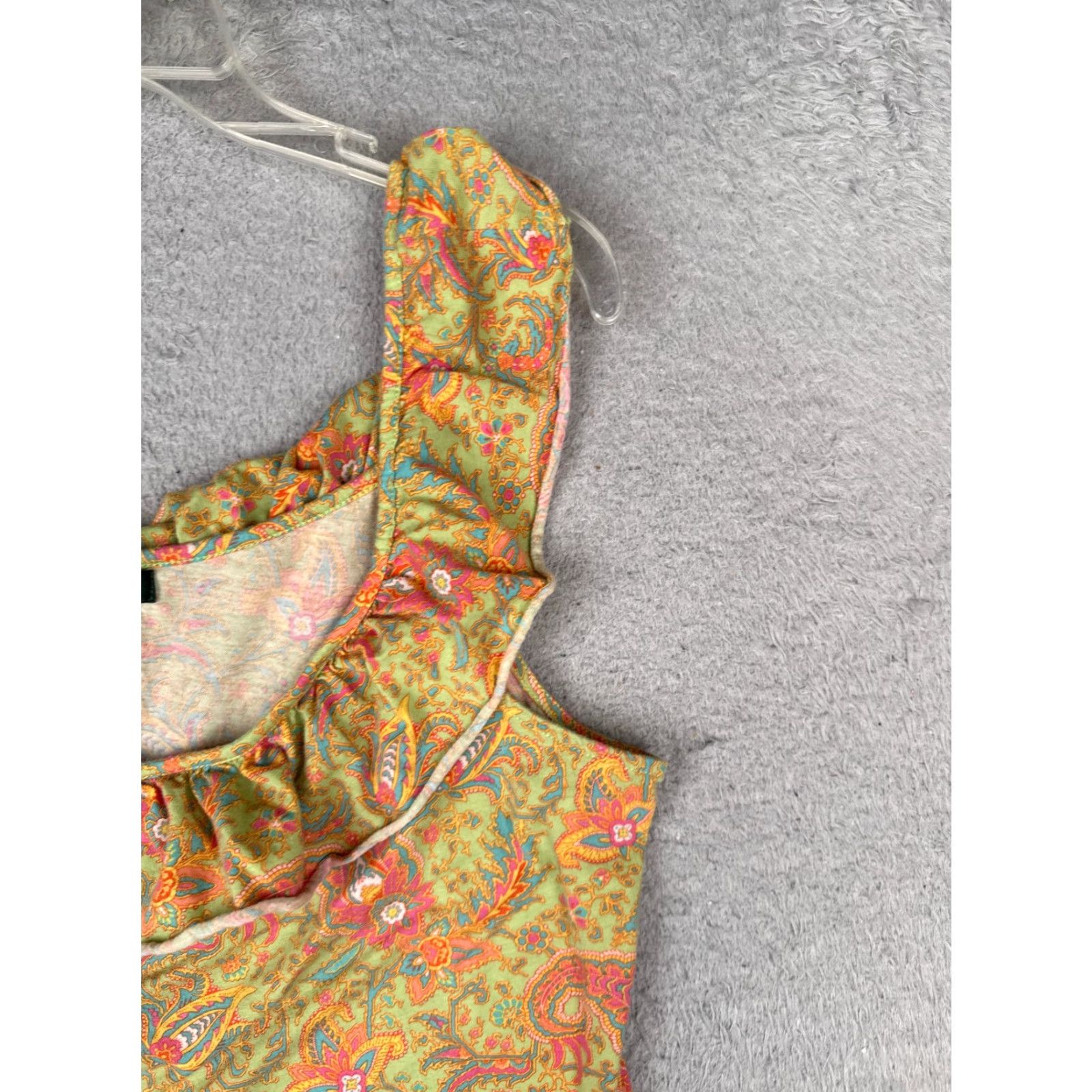 Ralph Lauren Lauren Ralph Lauren Shirt Women XL Green Paisley Henley Ruffle Tank Size XL / US 12-14 / IT 48-50 - 2 Thumbnail