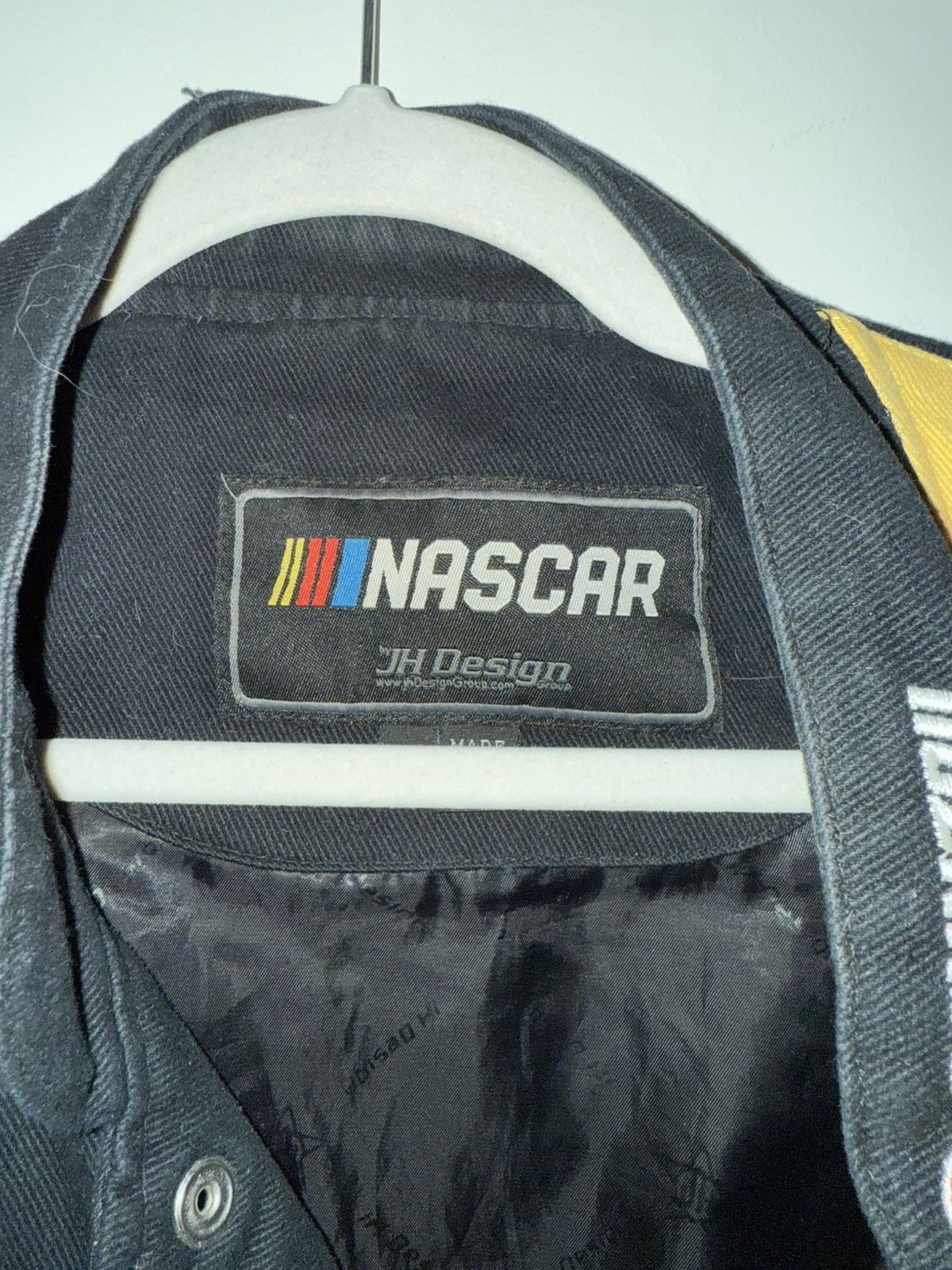 JH Design × NASCAR Vintage NASCAR Bomber Jacket – Black, Patches, Racing Size US L / EU 52-54 / 3 - 7 Thumbnail