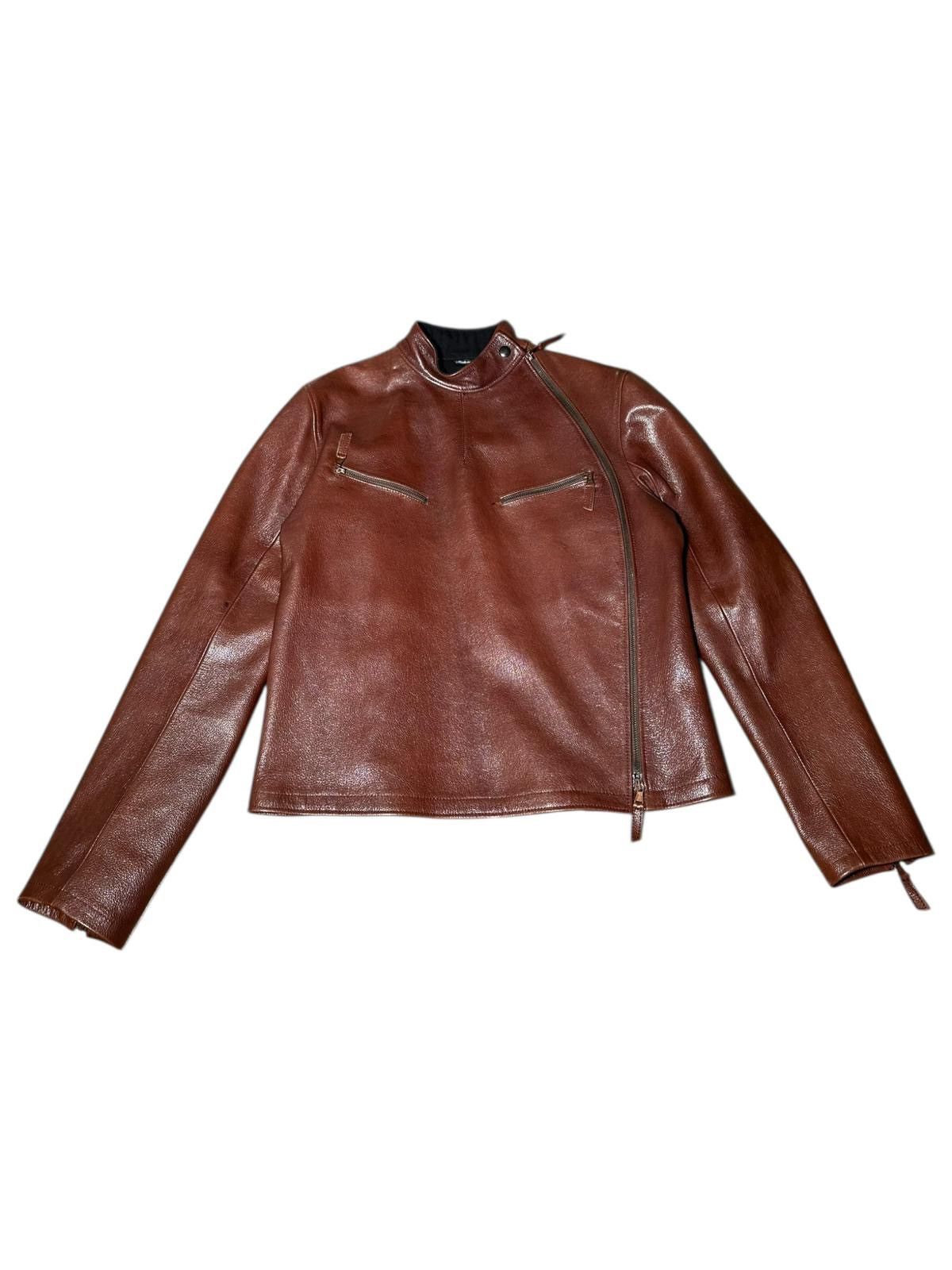 Jean Paul Gaultier Jean Paul Gaultier Homme Brown Leather Moto Jacket (2002) Size US L / EU 52-54 / 3 - 1 Thumbnail