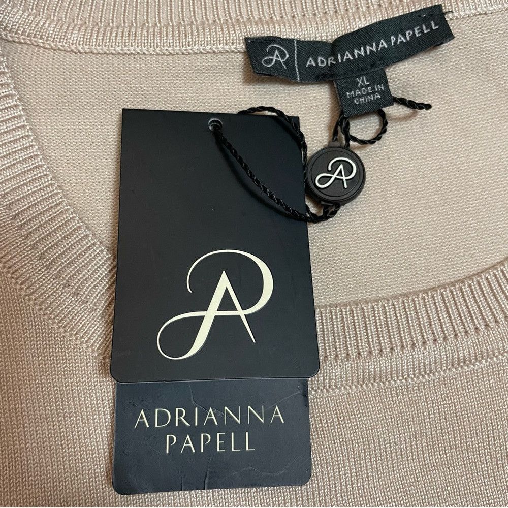 Adrianna Papell NWT New $89 Adrianna Papell Short Puff Sleeve Blush Sweater Size XL / US 12-14 / IT 48-50 - 7 Thumbnail