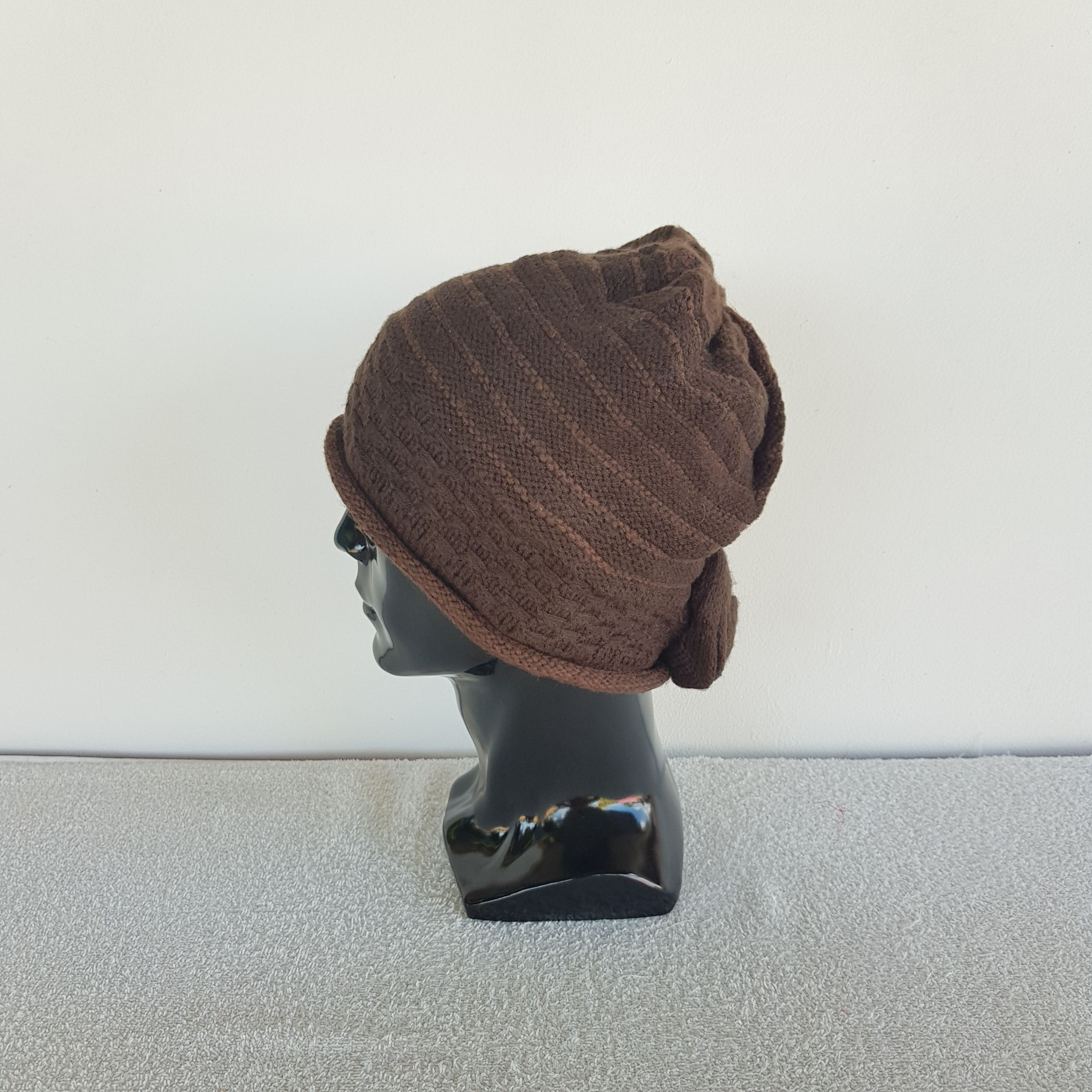 Homespun Knitwear Vintage Japanese Beanie Fair Isle Ribbed Knit Snow Caps Hats Size ONE SIZE - 4 Thumbnail