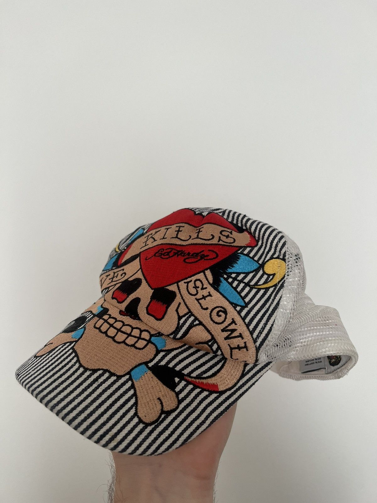 Christian Audigier × Ed Hardy × Vintage Vintage Ed Hardy Cap Y2k Trucker Hat Size ONE SIZE - 4 Thumbnail
