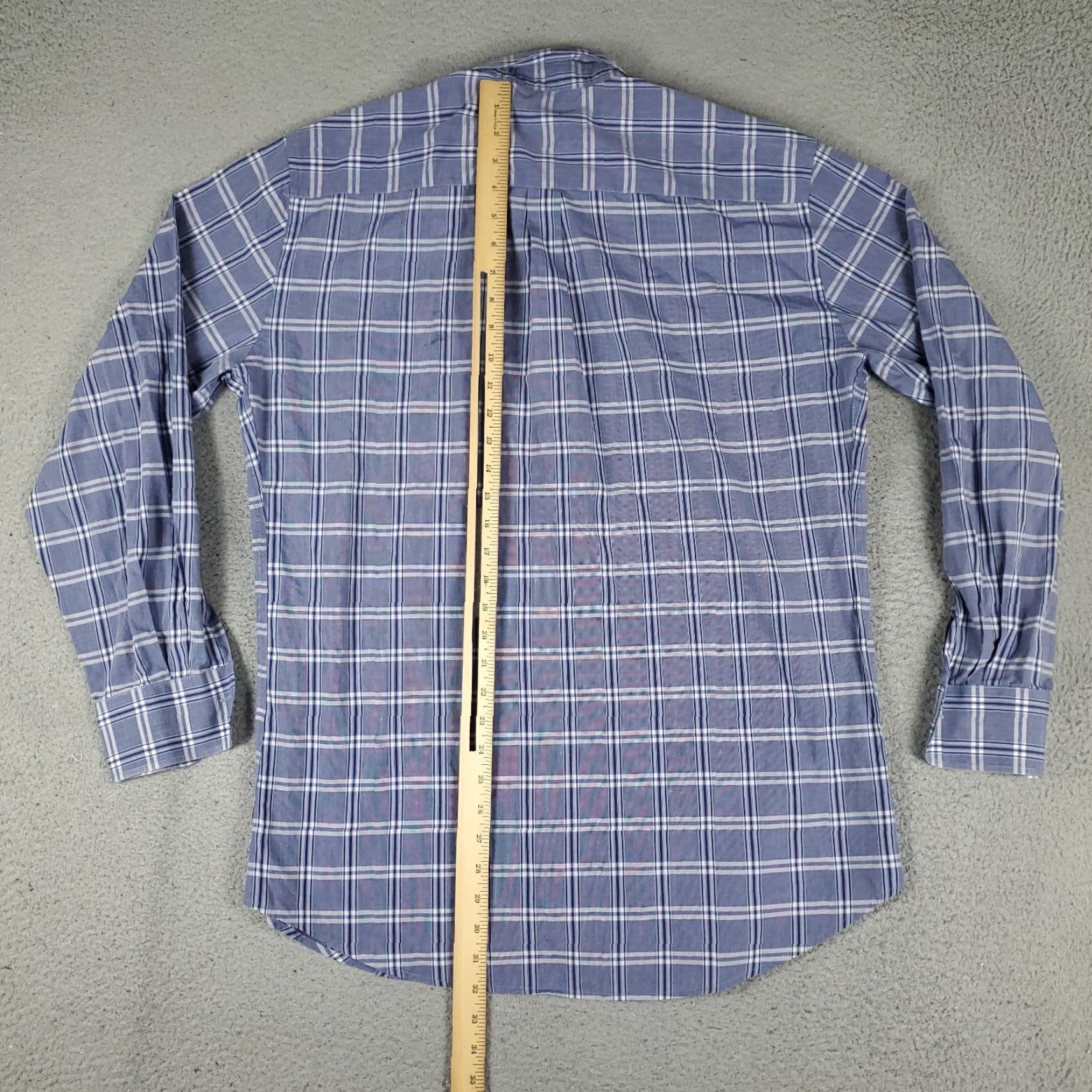 Peter Millar Peter Millar Shirt Mens L Blue Plaid Button-Up Long Sleeve Casual Business Formal Workwear Size US L / EU 52-54 / 3 - 3 Thumbnail
