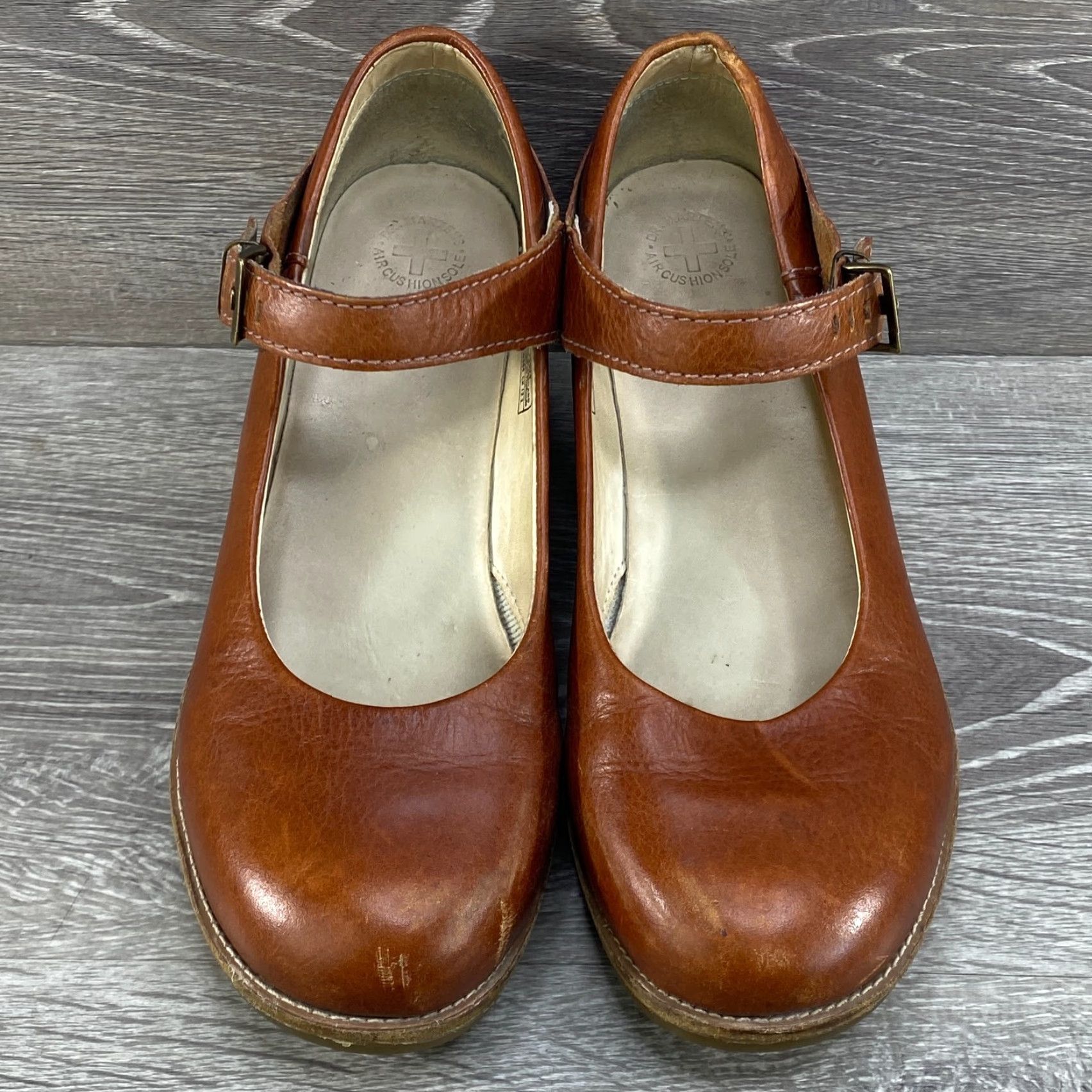 Dr. Martens VINTAGE Dr Martens Doc Drew Wedge Brown Leather Mary Jane Stud Platform Shoes - Womens 7 Size US 5 / IT 35 - 3 Thumbnail