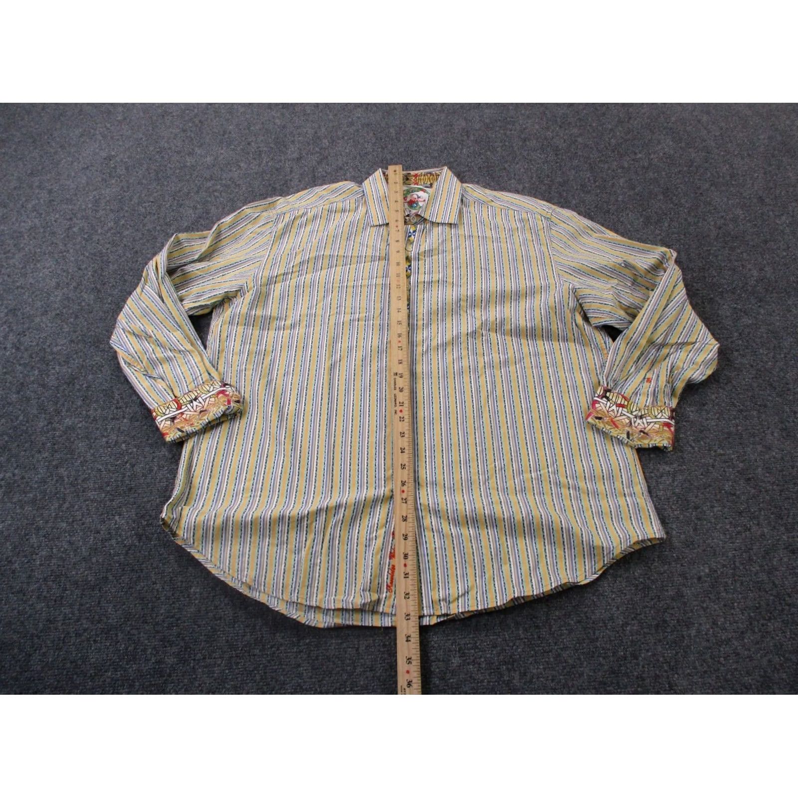 Robert Graham Robert Graham Shirt Mens 2XL Multicolor Striped Button-Up Collared Long Sleeve Casual Dress Size 48R - 3 Thumbnail