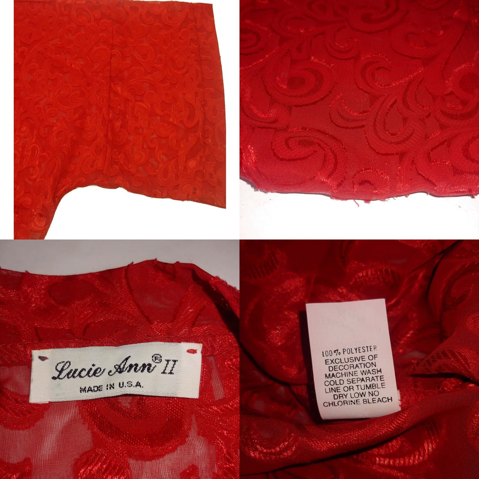 Vintage VINTAGE Lucie Ann II Womens L Kimono Robe Red Sheer Belted Eveningwear USA 1980s Mens/Womens Size ONE SIZE - 8 Thumbnail