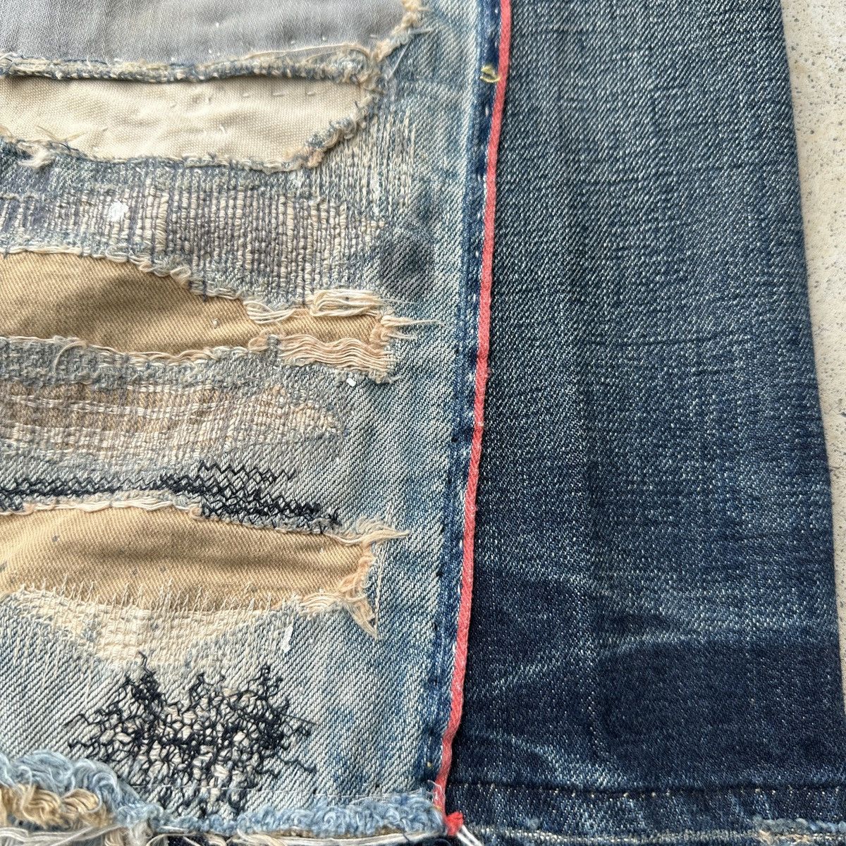 Kapital 2018 Kiro Hirata Boro Crash Jeans Denim Surf jort capris Size US 37 - 5 Thumbnail