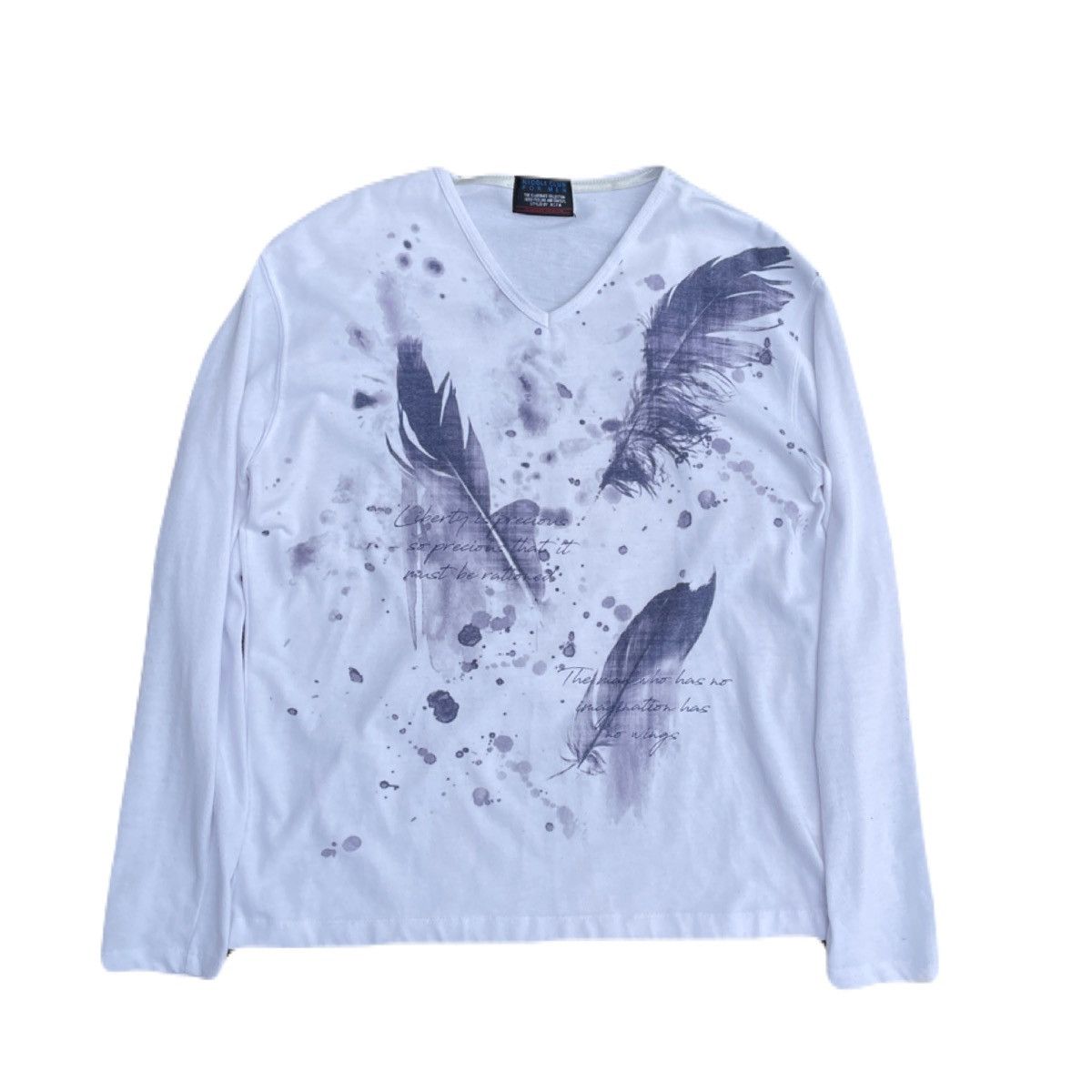 If Six Was Nine 2000s Japanese archive Vkei Feather Poem Long Sleeve Tee Size US S / EU 44-46 / 1 - 2 Thumbnail
