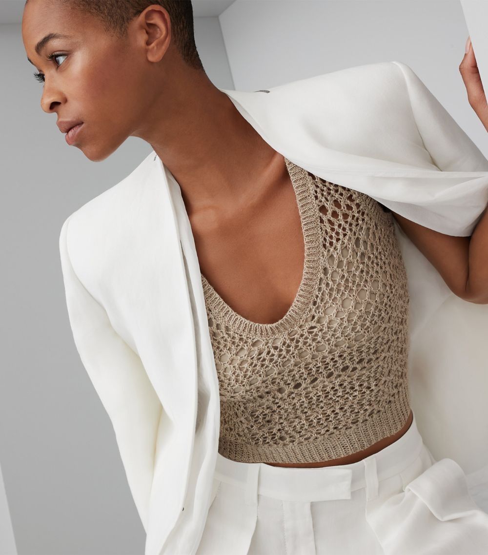 Brunello Cucinelli o1la1rc1a0425 Knitted Vest in Warm Beige Size S / US 4 / IT 40 - 5 Thumbnail