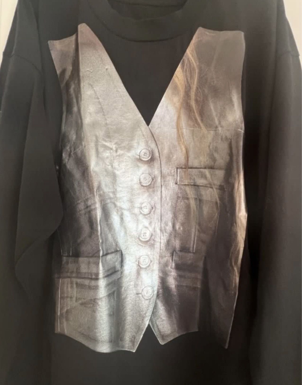 Maison Margiela New Maison Margiela MM6 foil printed vest T-shirt E 7t tee Size US S / EU 44-46 / 1 - 3 Thumbnail
