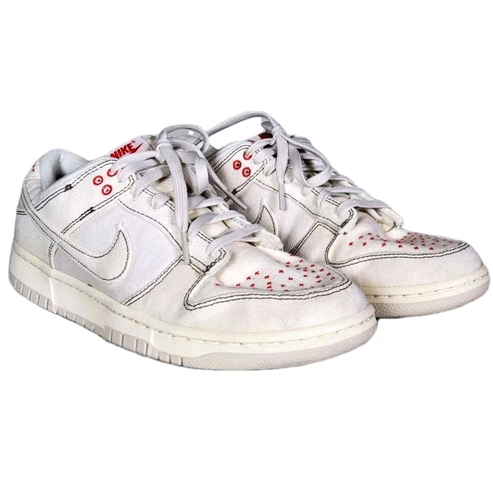 Nike Nike Dunk Low Retro SE Sashiko Denim Men’s US 9.5 Light Orewood Brown / Pale Ivory Shoes Size US 9 / EU 42 - 2 Thumbnail