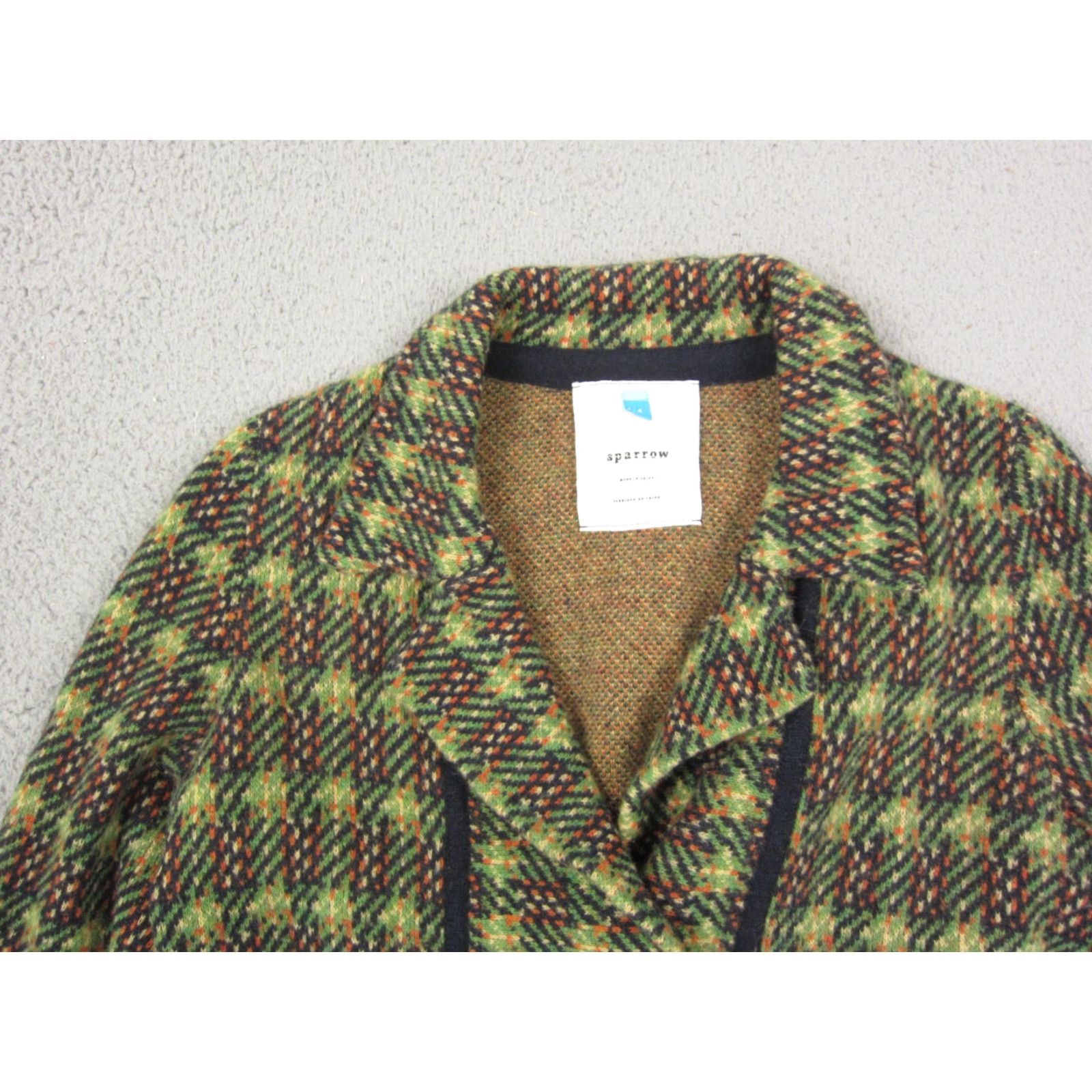 Arrow Sparrow Jacket Womens Medium Green Wool Knit Cardigan Houndstooth Button Casual Formal City Classic Vintage No Size M / US 6-8 / IT 42-44 - 2 Thumbnail